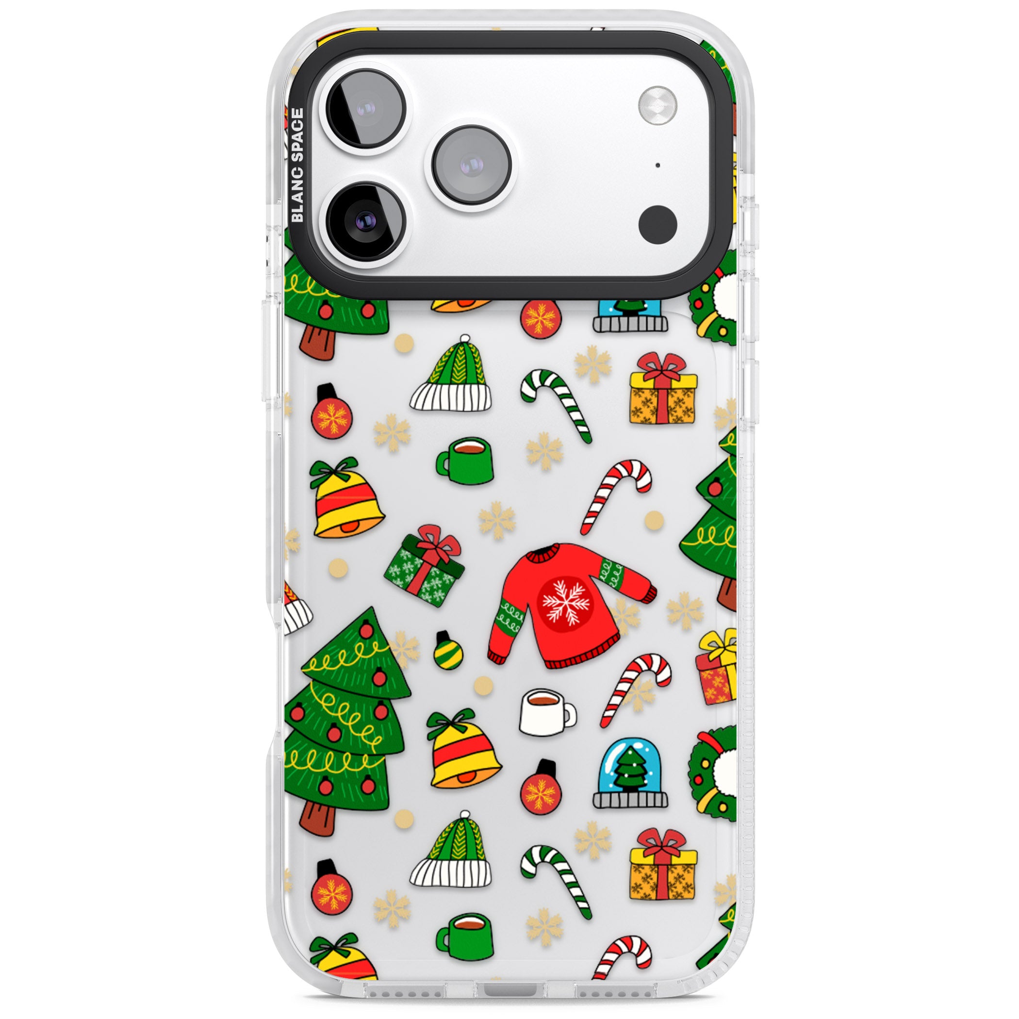Christmas Mixture Pattern iPhone 17 Pro Impact Clear Phone Case