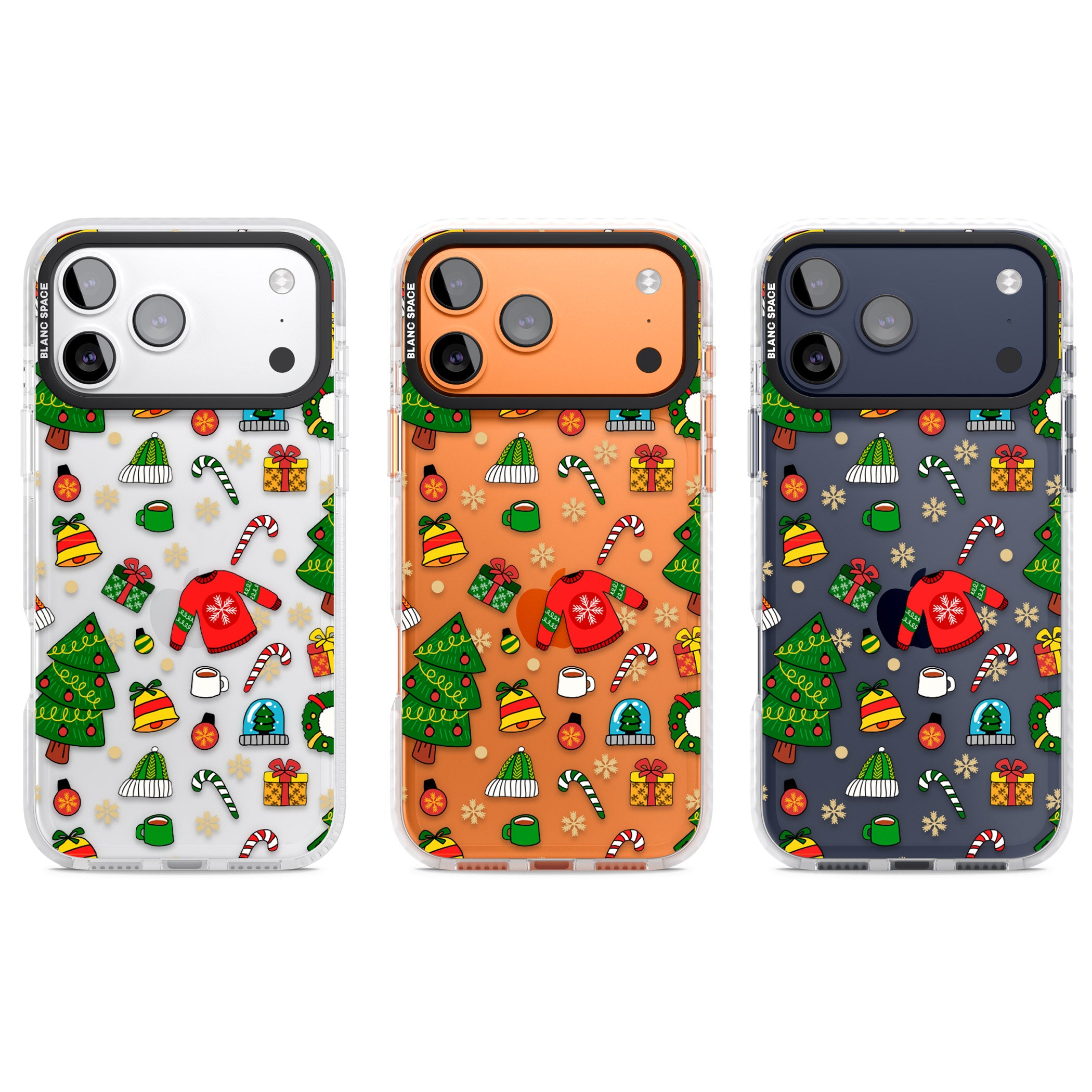 Christmas Mixture Pattern iPhone 17 Pro Impact Clear Phone Case APT Impact Protection