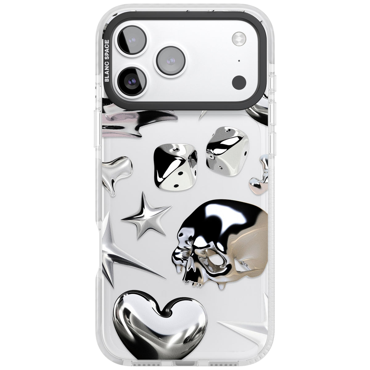 Chromed iPhone 17 Pro Max Impact Clear Phone Case front