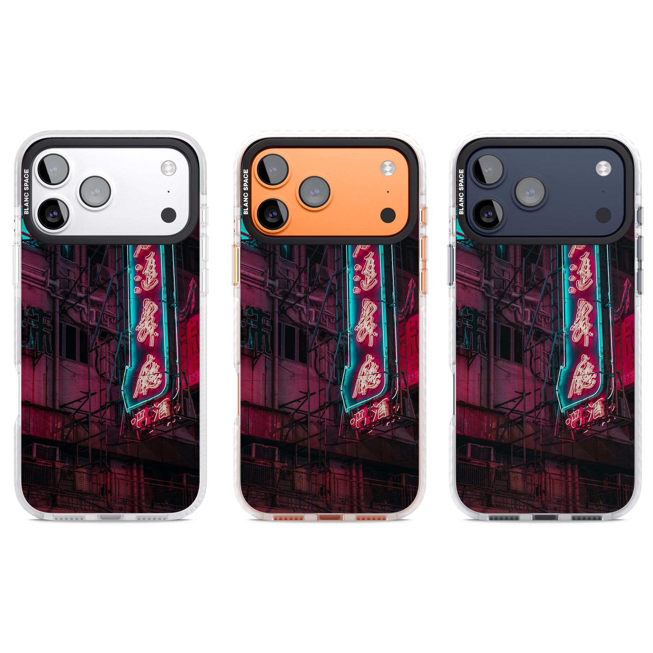 Neon Kanji Cityscape iPhone 17 Pro Impact Clear Phone Case APT Impact Protection
