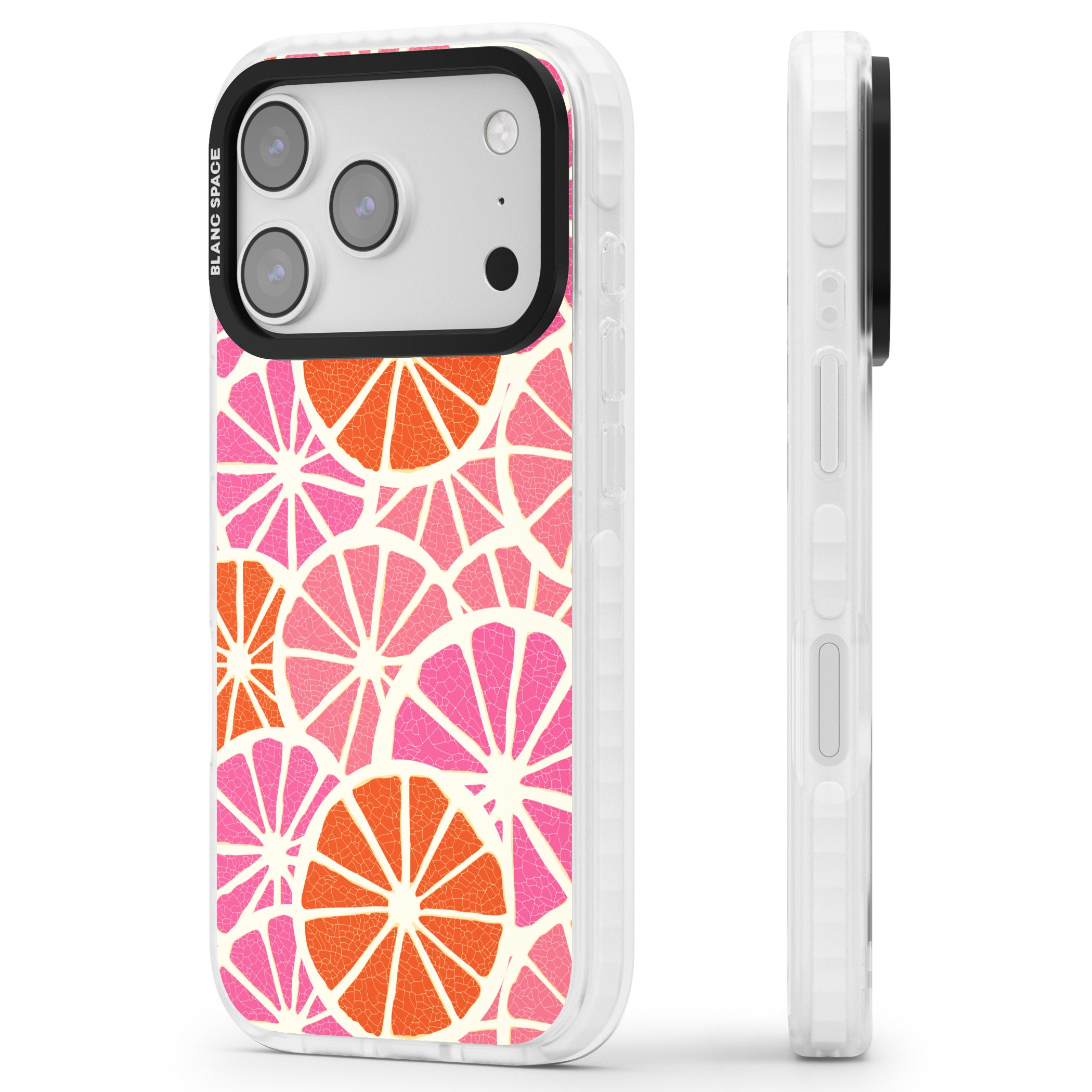 Citrus Slices iPhone 17 Pro Impact Clear Phone Case Side Profile