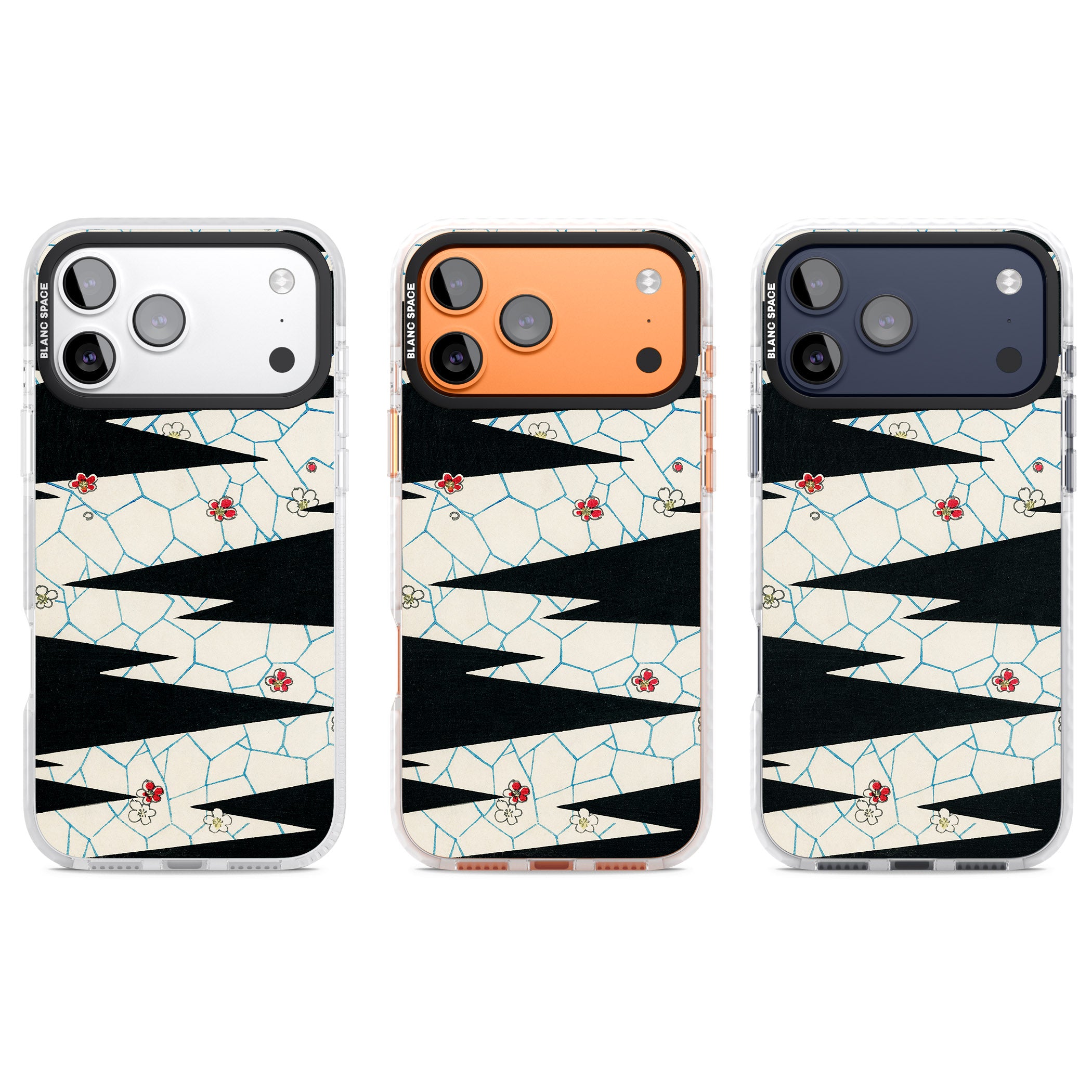 Japanese Flowers By Bijutsu Sekai iPhone 17 Pro Impact Clear Phone Case APT Impact Protection