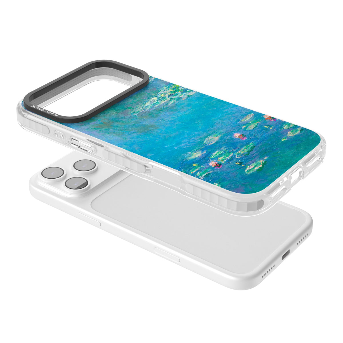 Water Lilies iPhone 17 Pro Max Impact Clear Phone Case angled