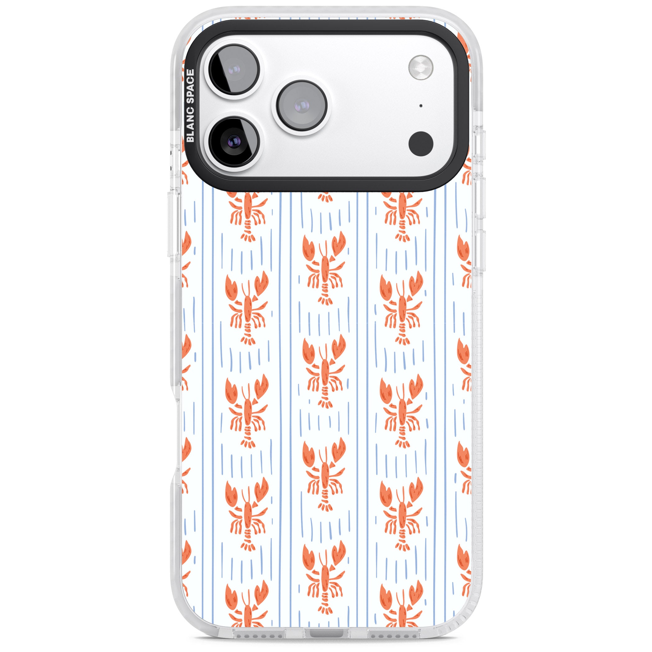 Lobster Stripes iPhone 17 Pro Impact Clear Phone Case