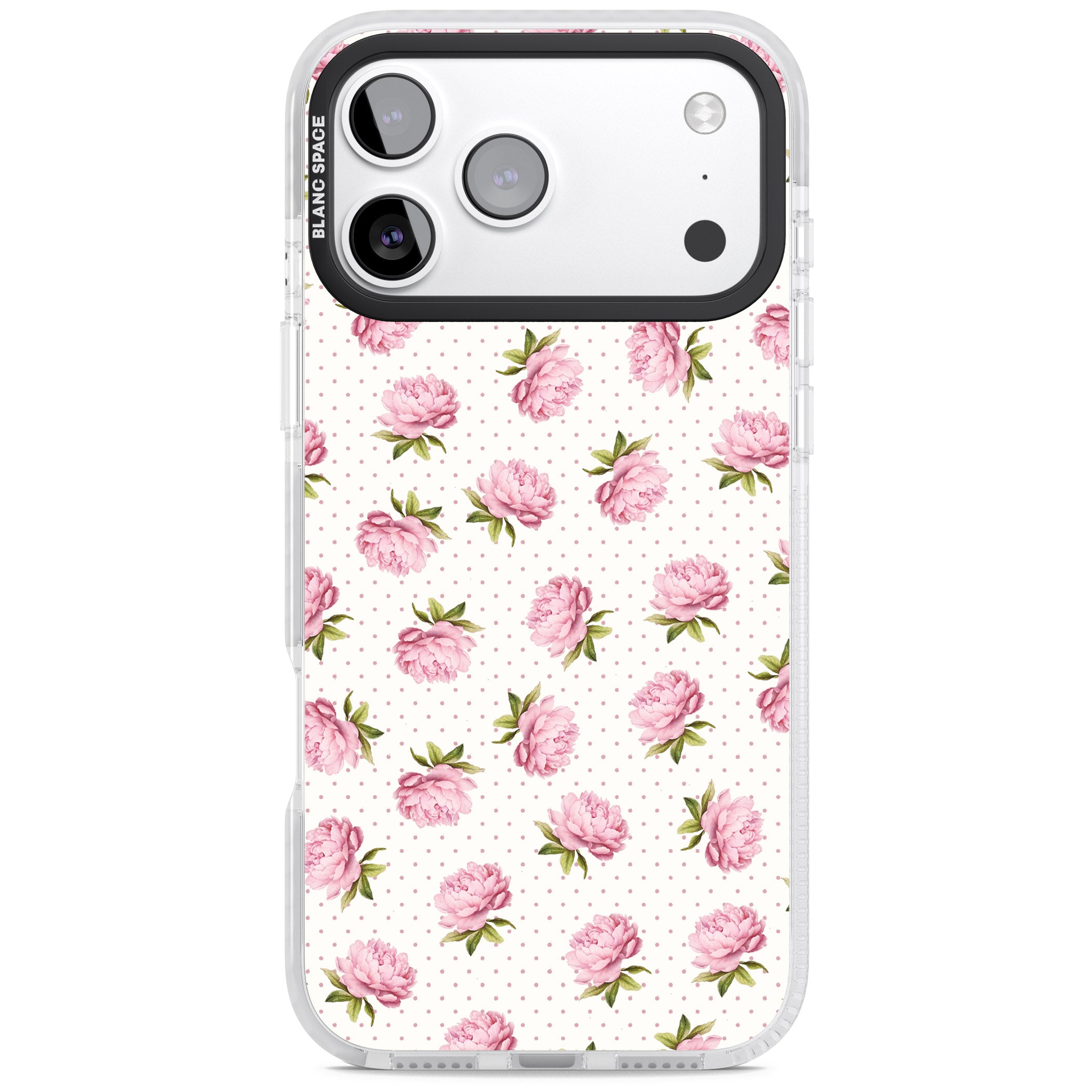 Soft Peonies iPhone 17 Pro Impact Clear Phone Case