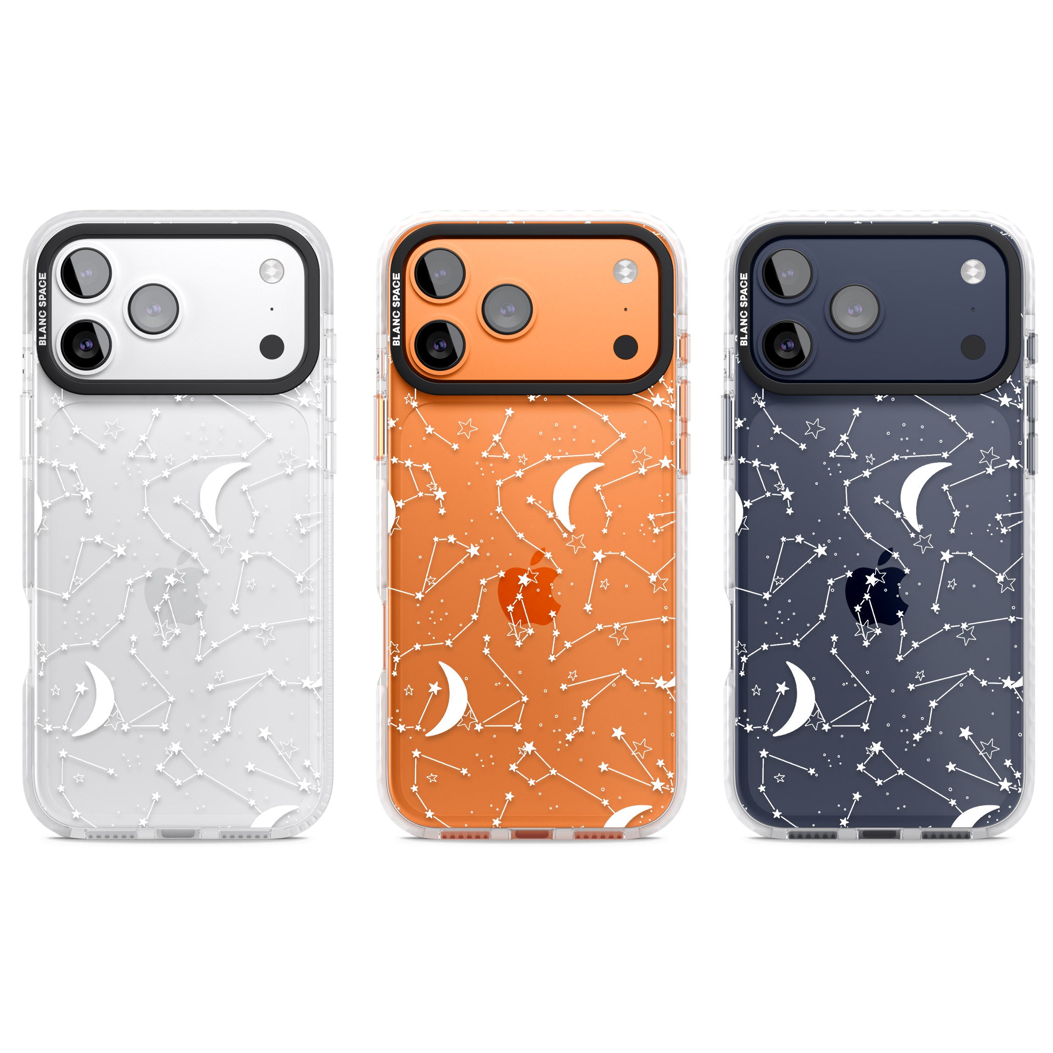 White Constellations iPhone 17 Pro Impact Clear Phone Case APT Impact Protection