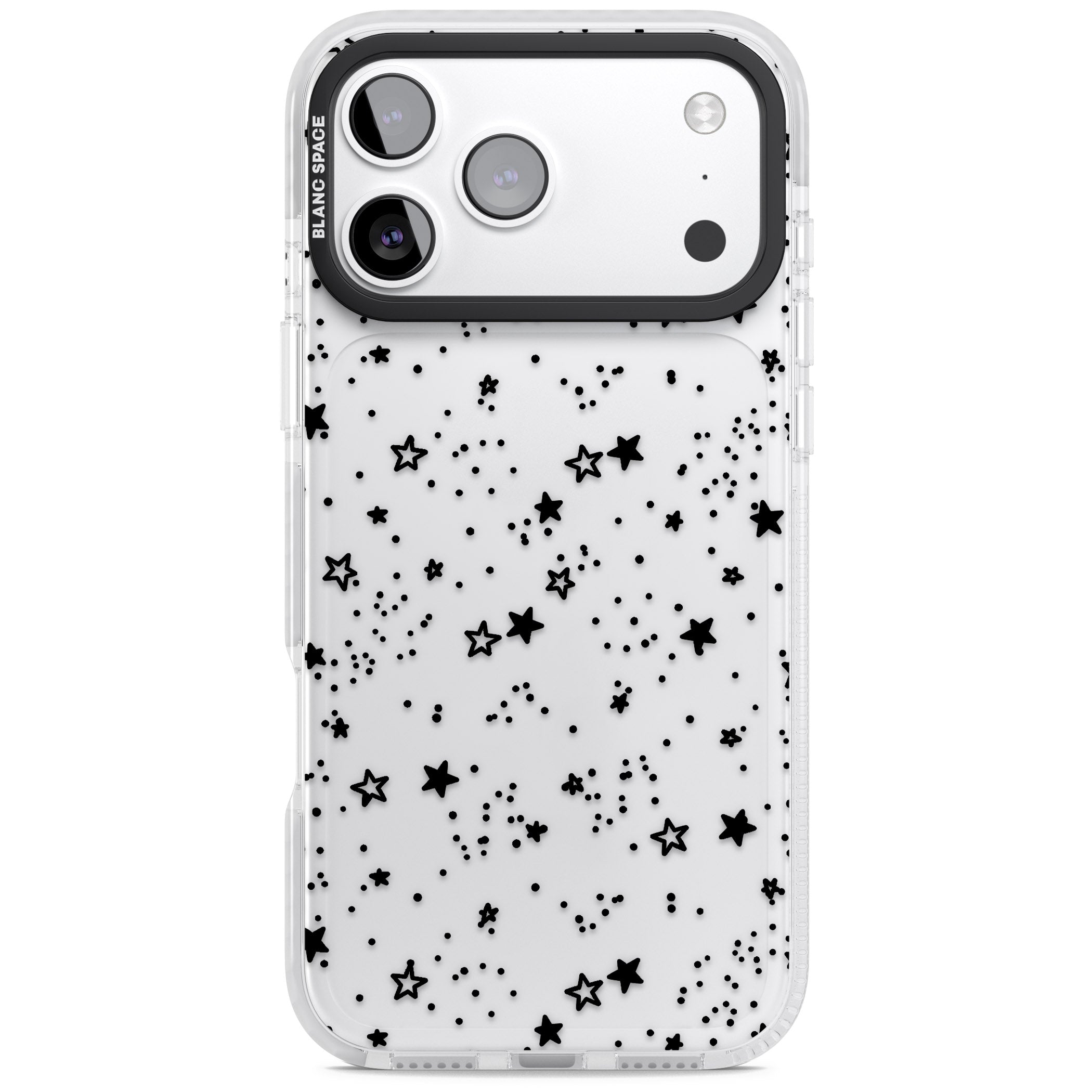 Black Star Speckle iPhone 17 Pro Impact Clear Phone Case