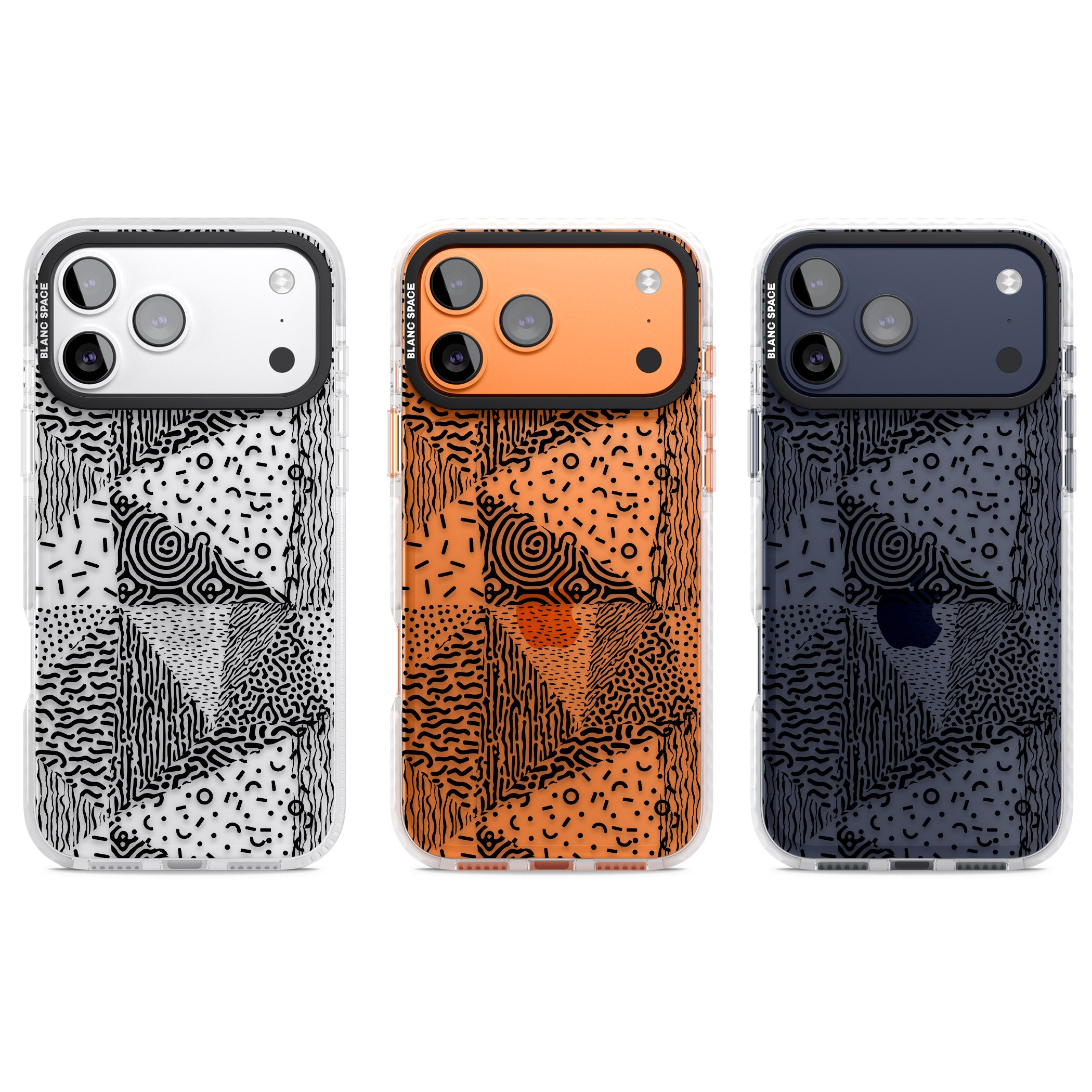 Monochrome Pattern iPhone 17 Pro Impact Clear Phone Case APT Impact Protection