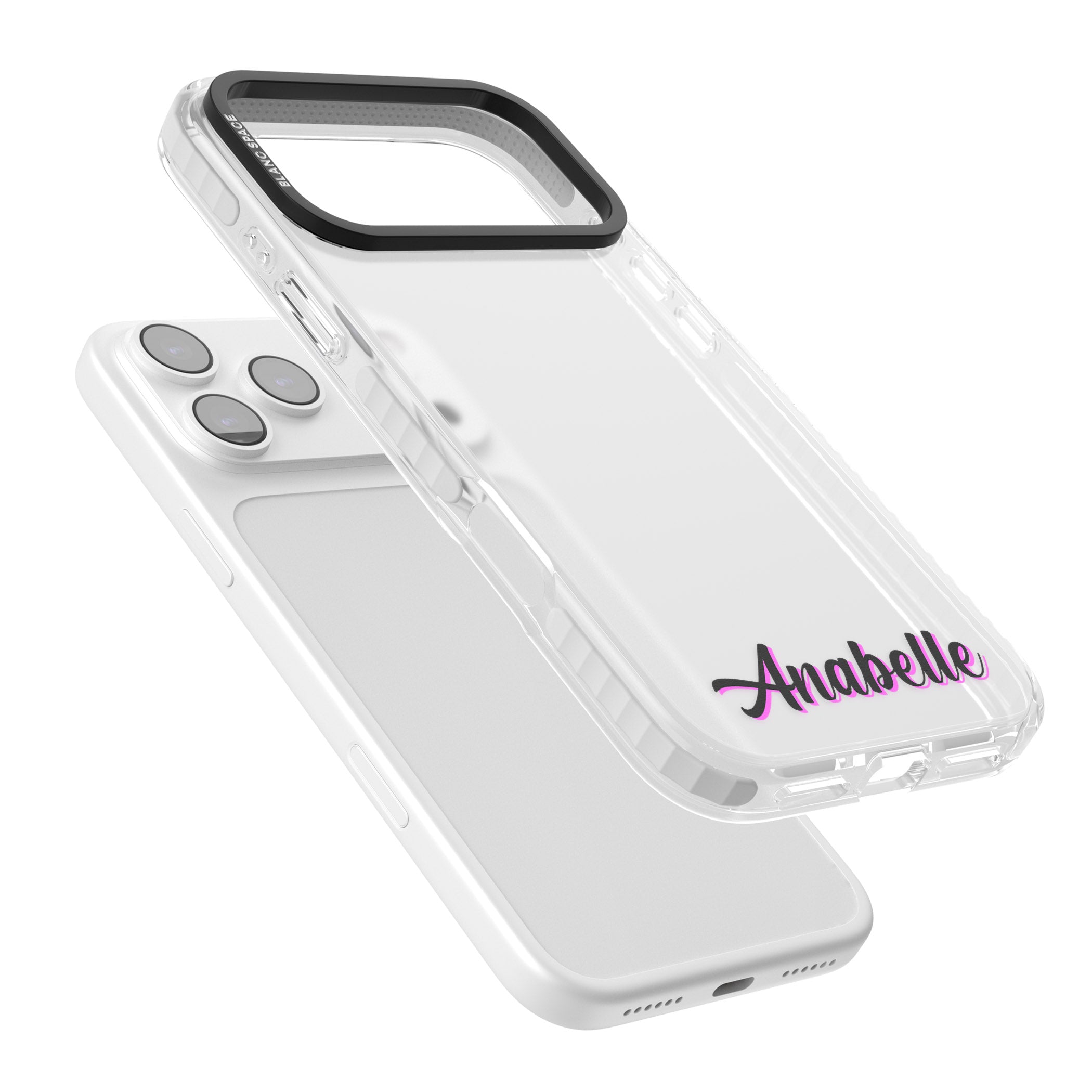 Personalised Cute Bottom Name iPhone 17 Pro Impact Clear Phone Case Colours