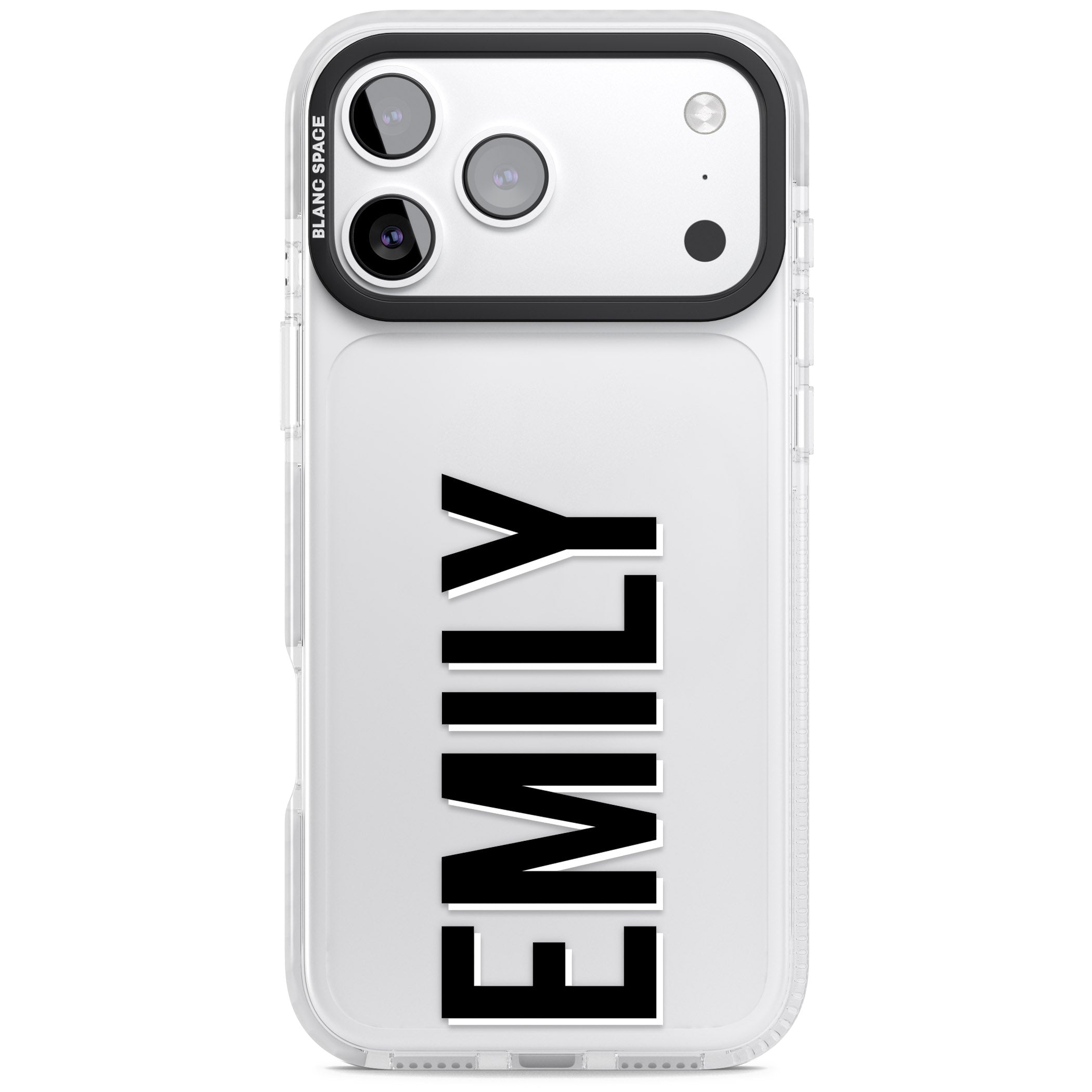 Personalised Vertical Name iPhone 17 Pro Impact Clear Phone Case