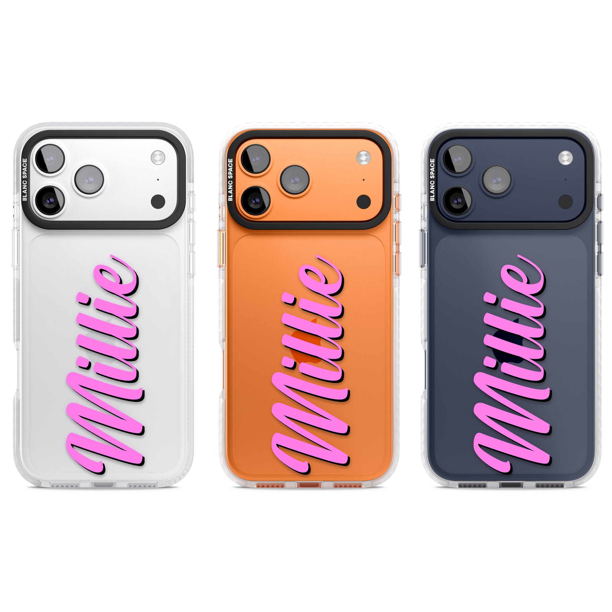 Personalised Cute Vertical Name iPhone 17 Pro Impact Clear Phone Case APT Impact Protection