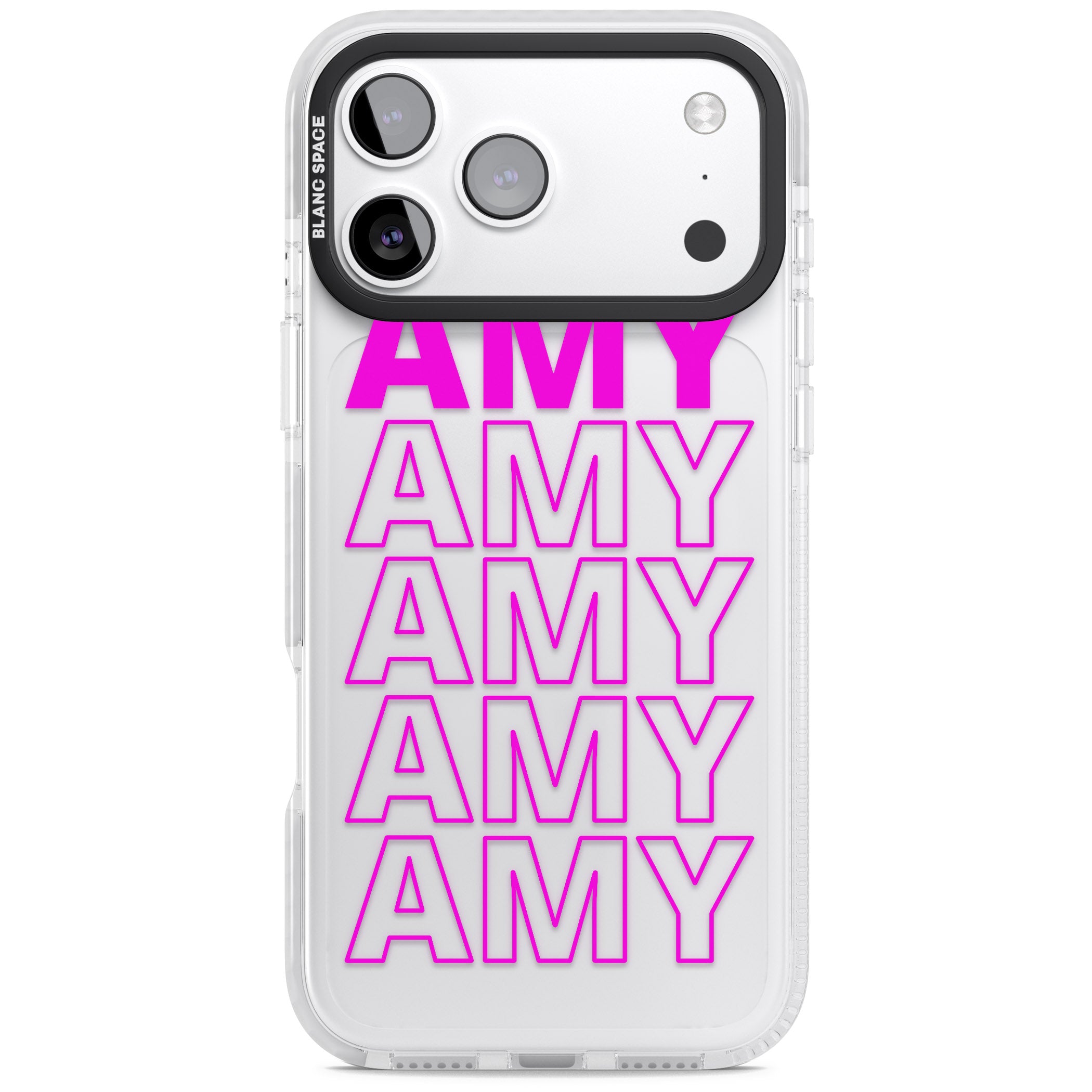 Personalised Bold Repeated Name iPhone 17 Pro Impact Clear Phone Case
