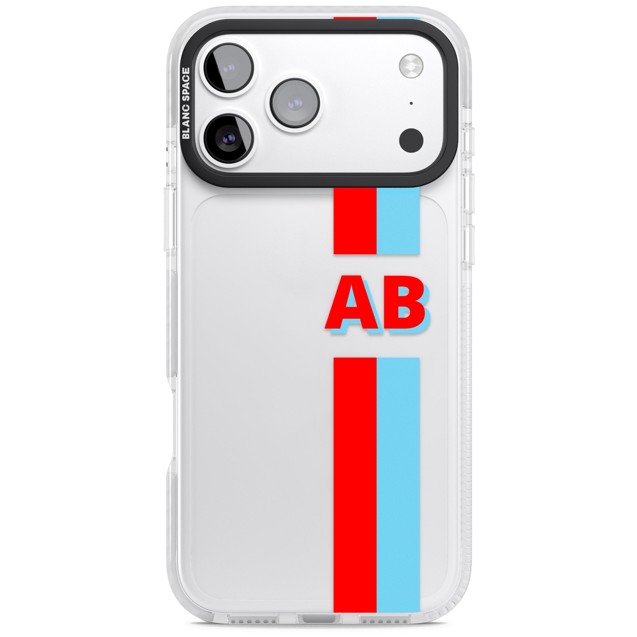 Personalised Bold Striped iPhone 17 Pro Impact Clear Phone Case