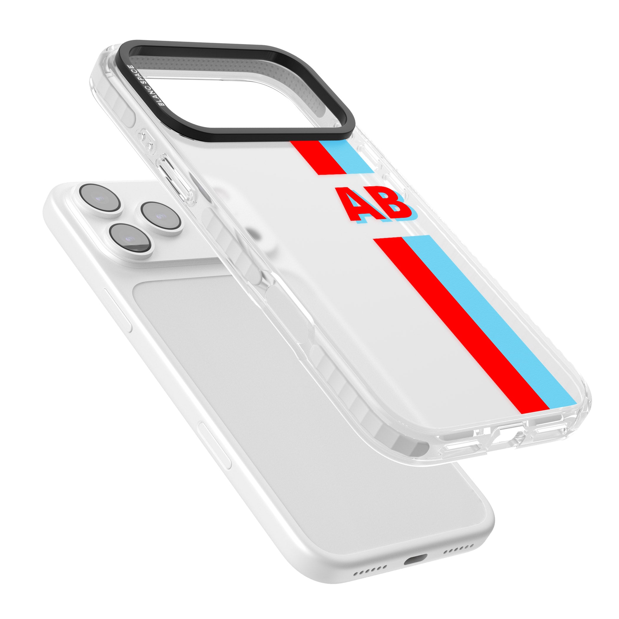 Personalised Bold Striped iPhone 17 Pro Impact Clear Phone Case Colours