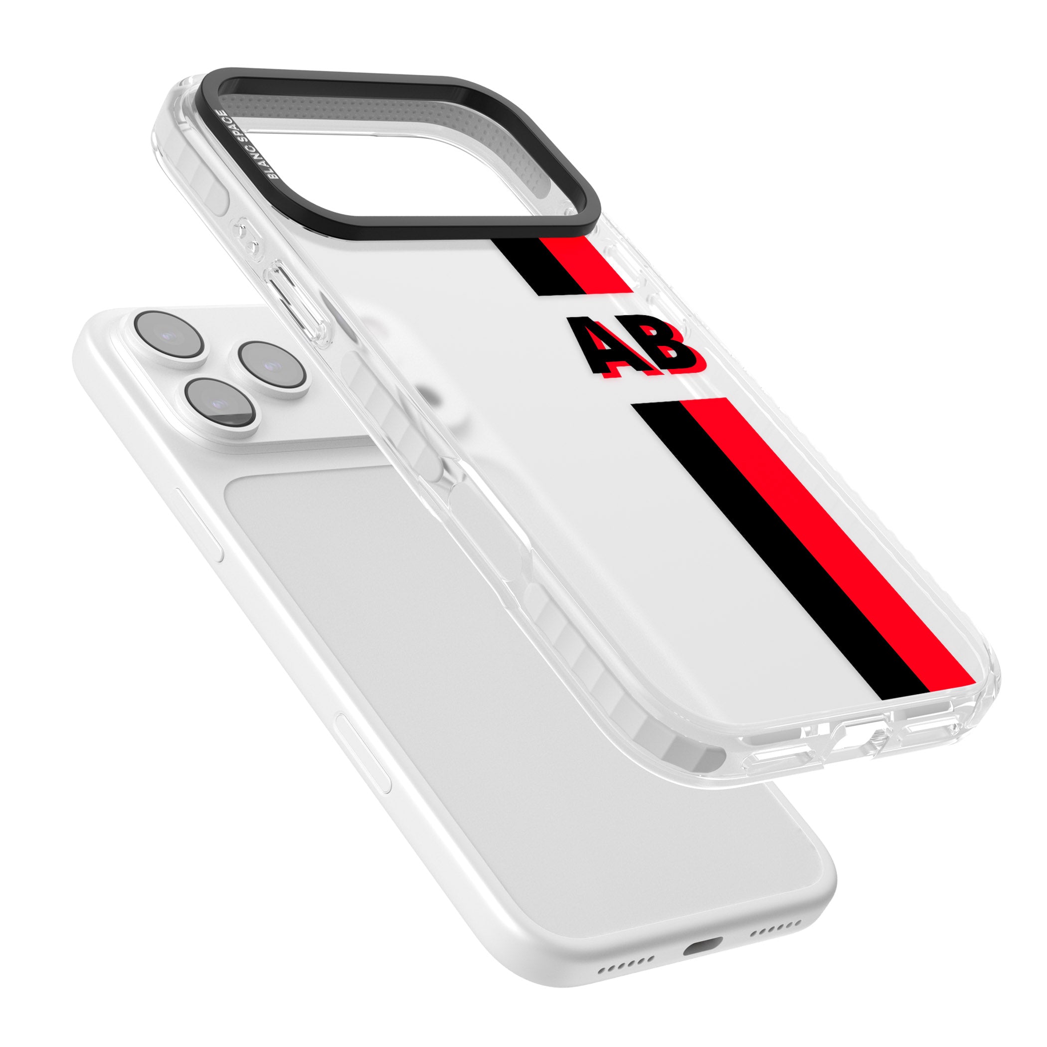 Personalised Bold Stripe iPhone 17 Pro Impact Clear Phone Case Colours