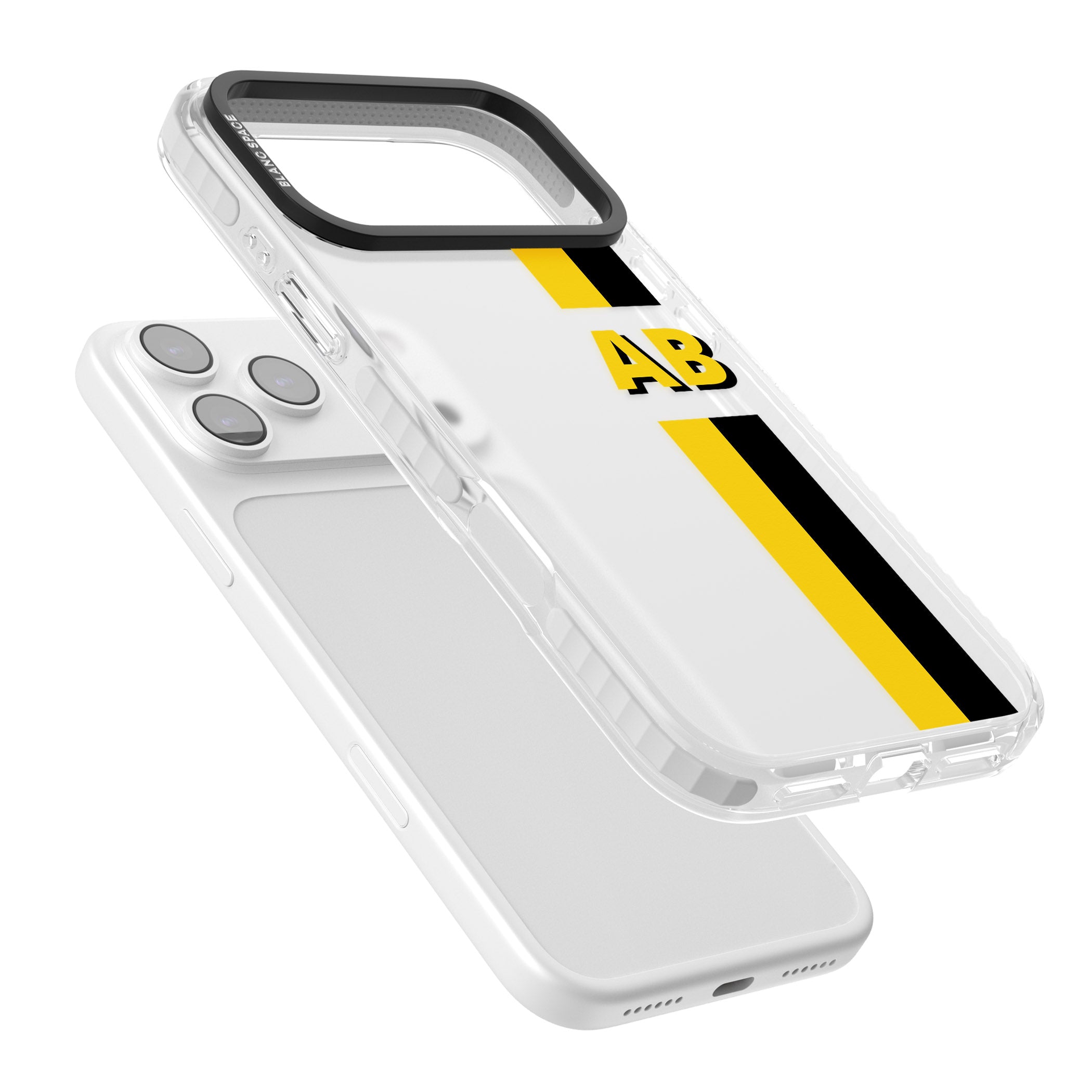 Personalised Bold Name Striped iPhone 17 Pro Impact Clear Phone Case Colours