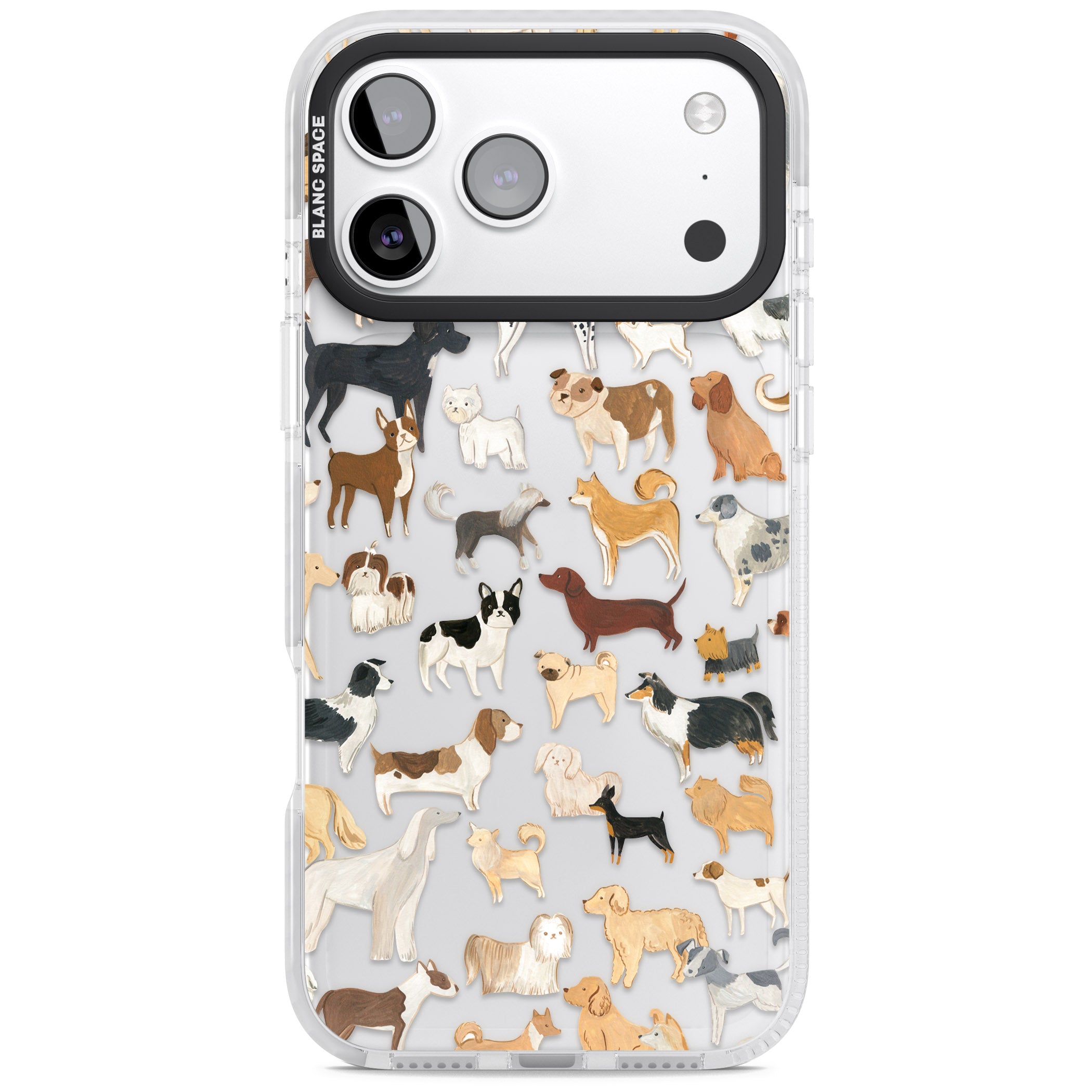 Hand Painted Dogs iPhone 17 Pro Impact Clear Phone Case