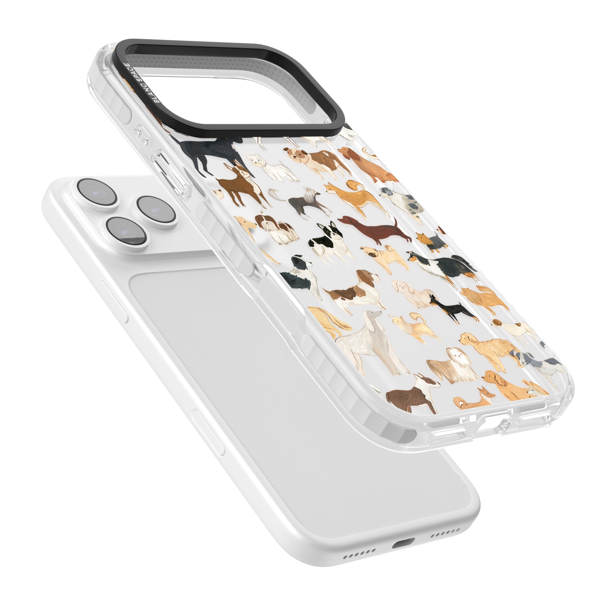 Hand Painted Dogs iPhone 17 Pro Impact Clear Phone Case Colours