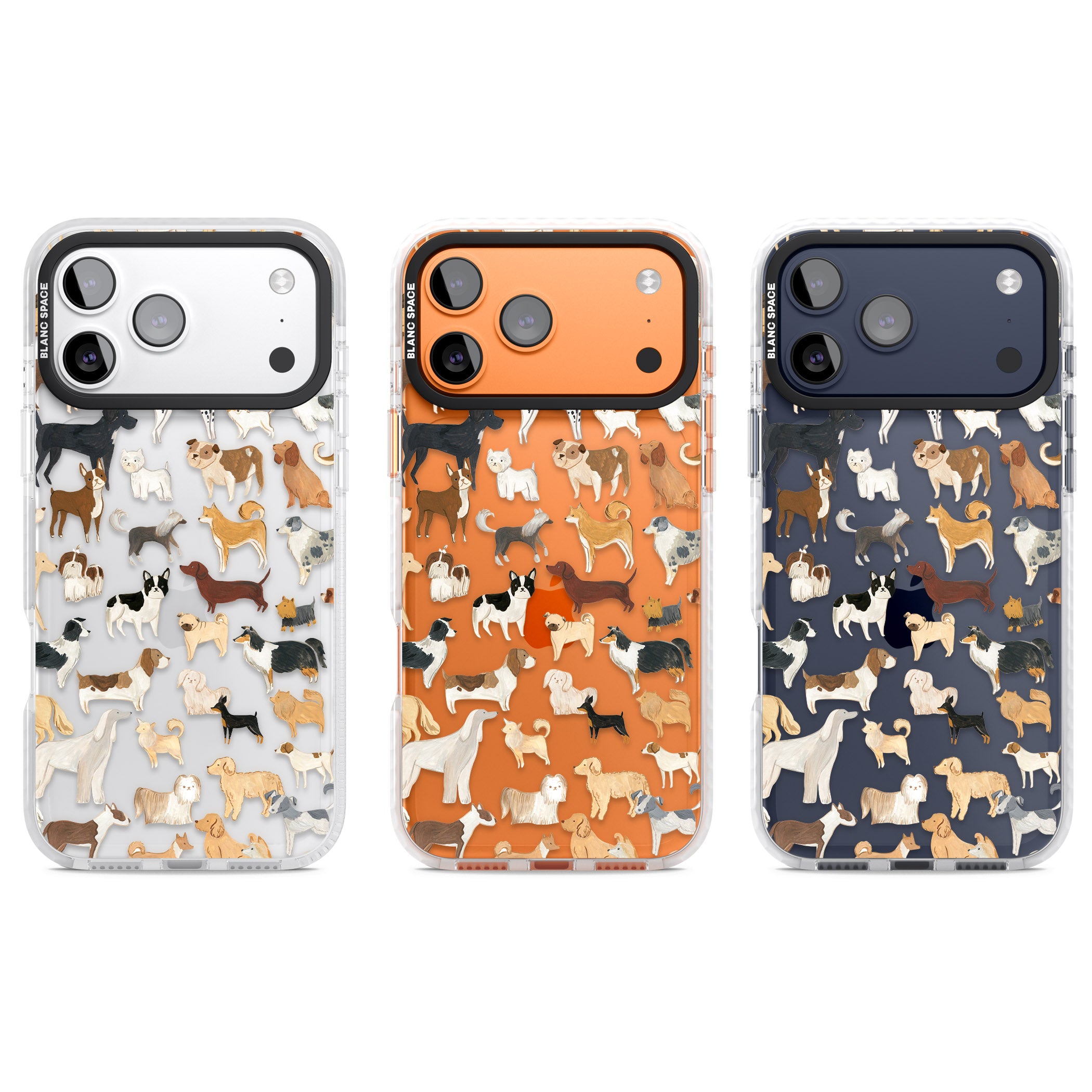 Hand Painted Dogs iPhone 17 Pro Impact Clear Phone Case APT Impact Protection