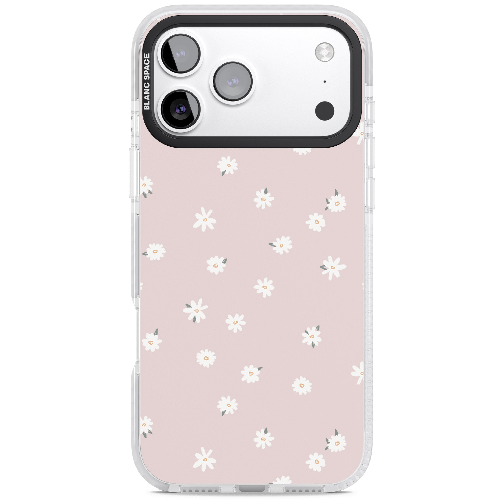 Painted Daises On Pink iPhone 17 Pro Impact Clear Phone Case