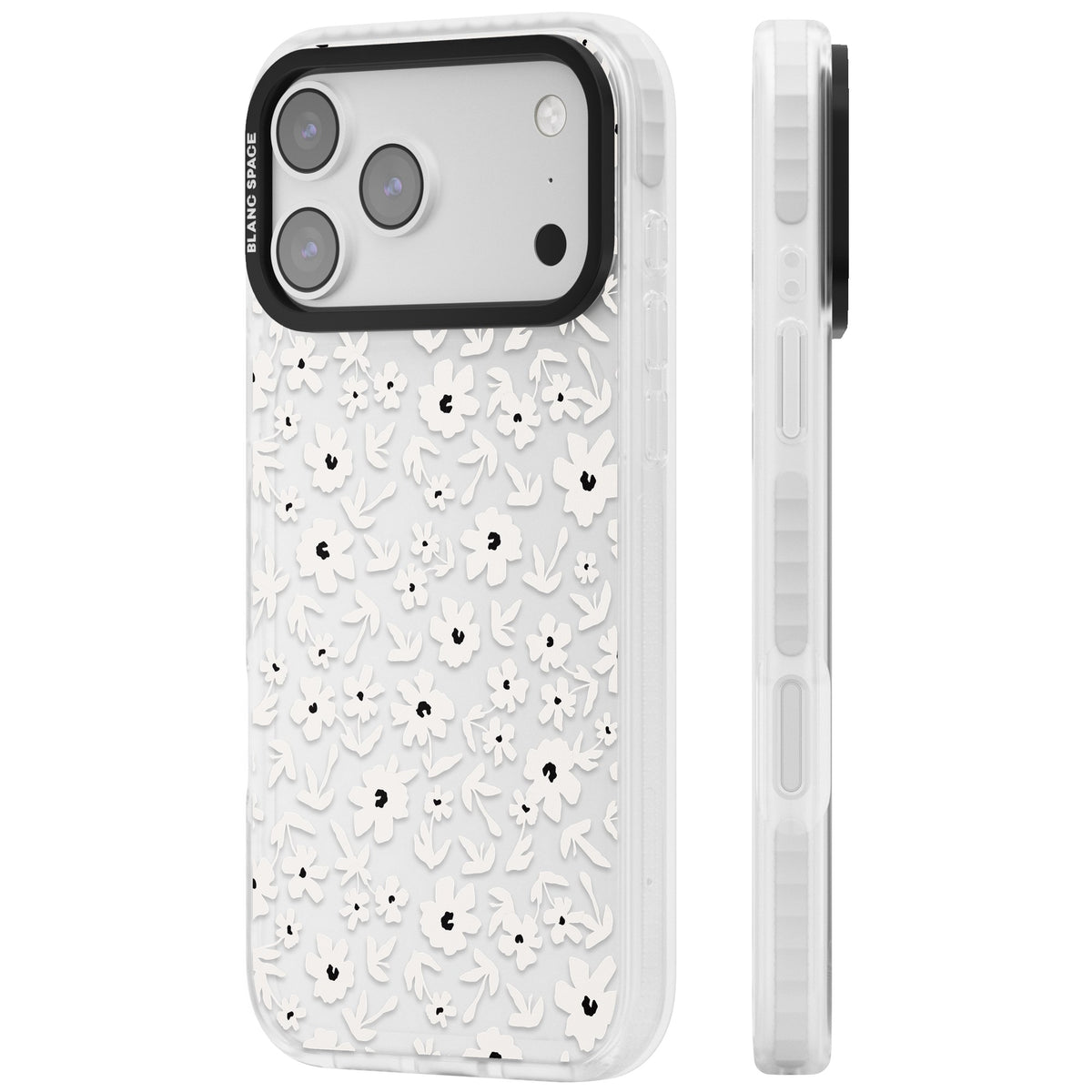 Snow Petals iPhone 17 Pro Max Impact Clear Phone Case side
