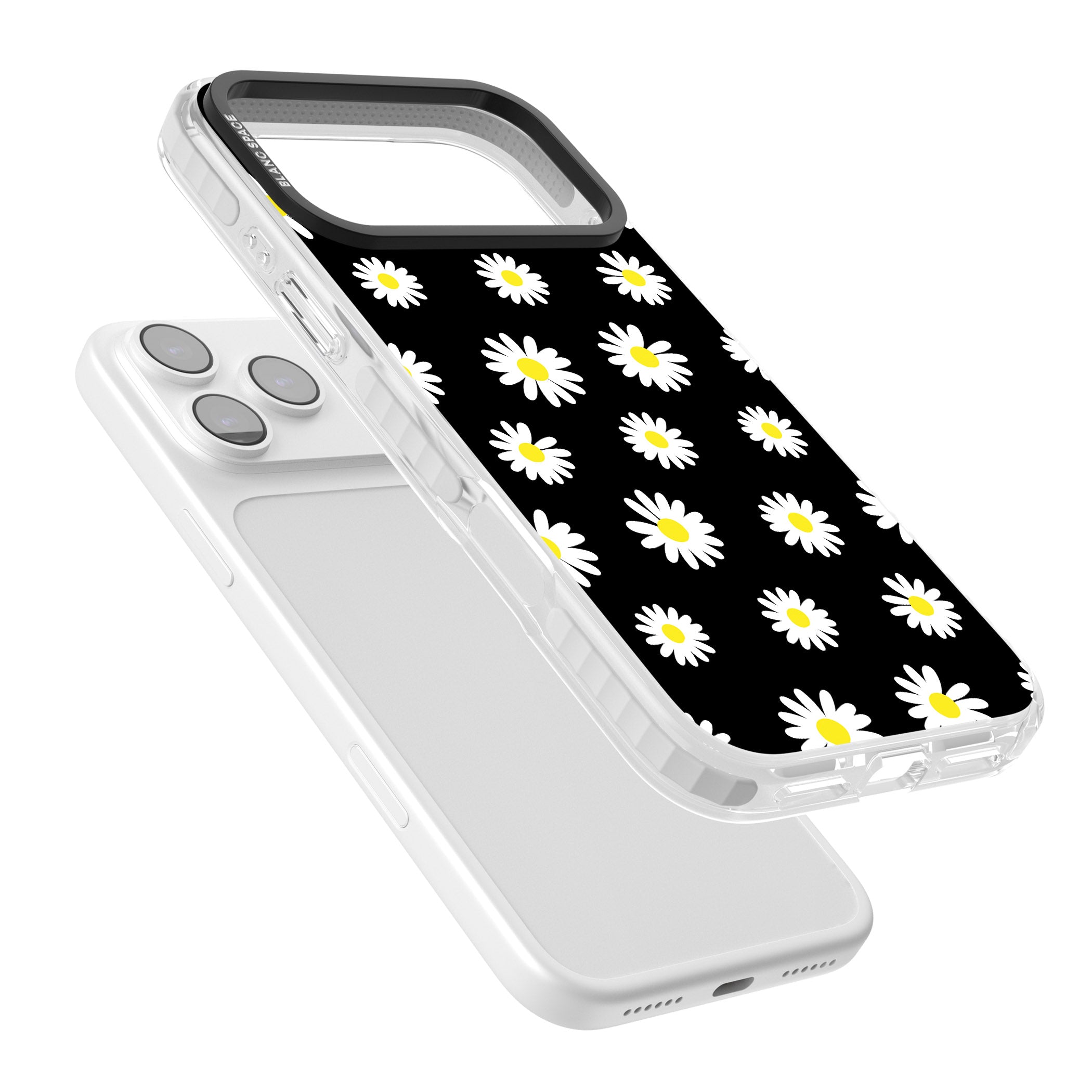 Personalised Chic Daisy Pattern iPhone 17 Pro Impact Clear Phone Case Colours