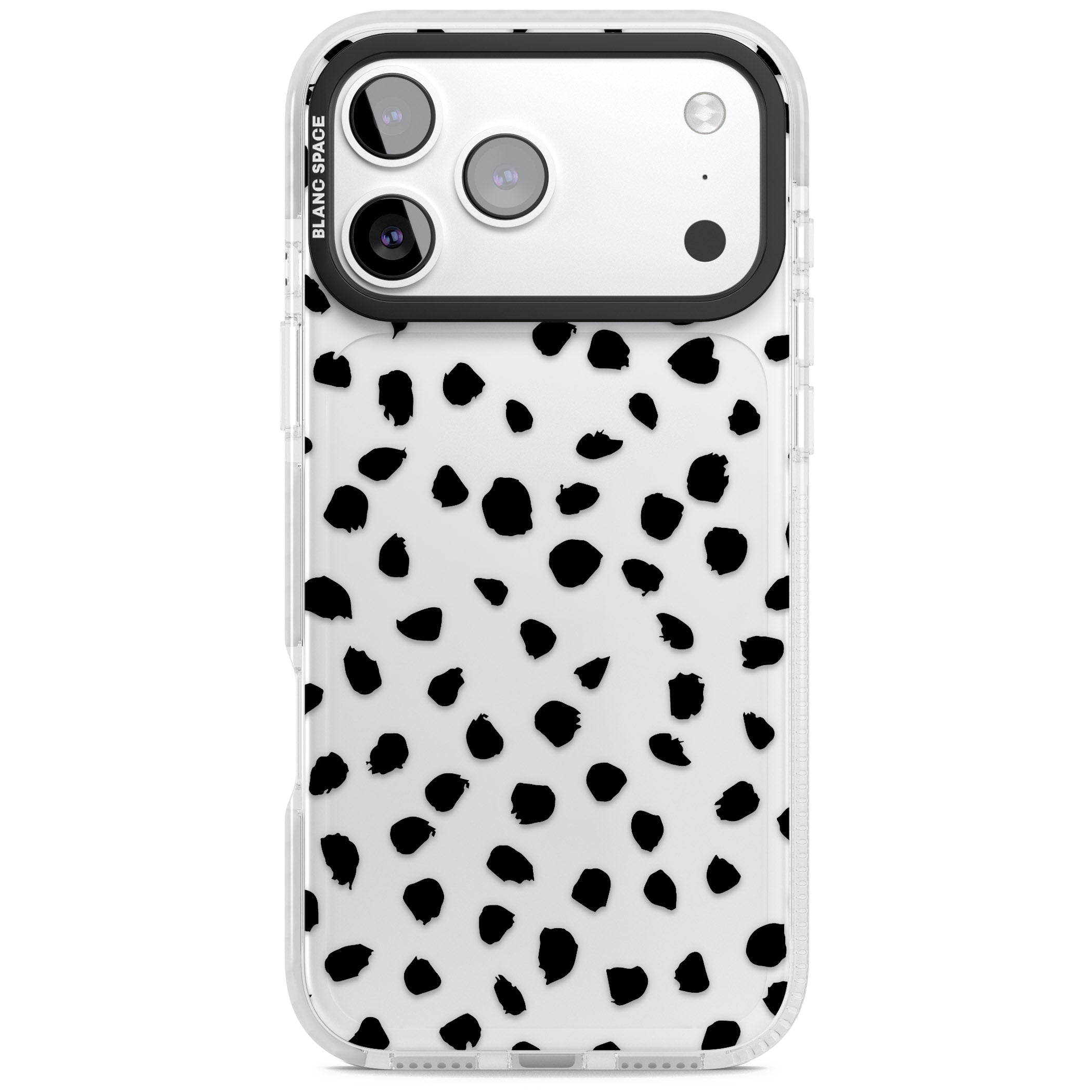 Black Dalmatian Polka Dot iPhone 17 Pro Impact Clear Phone Case