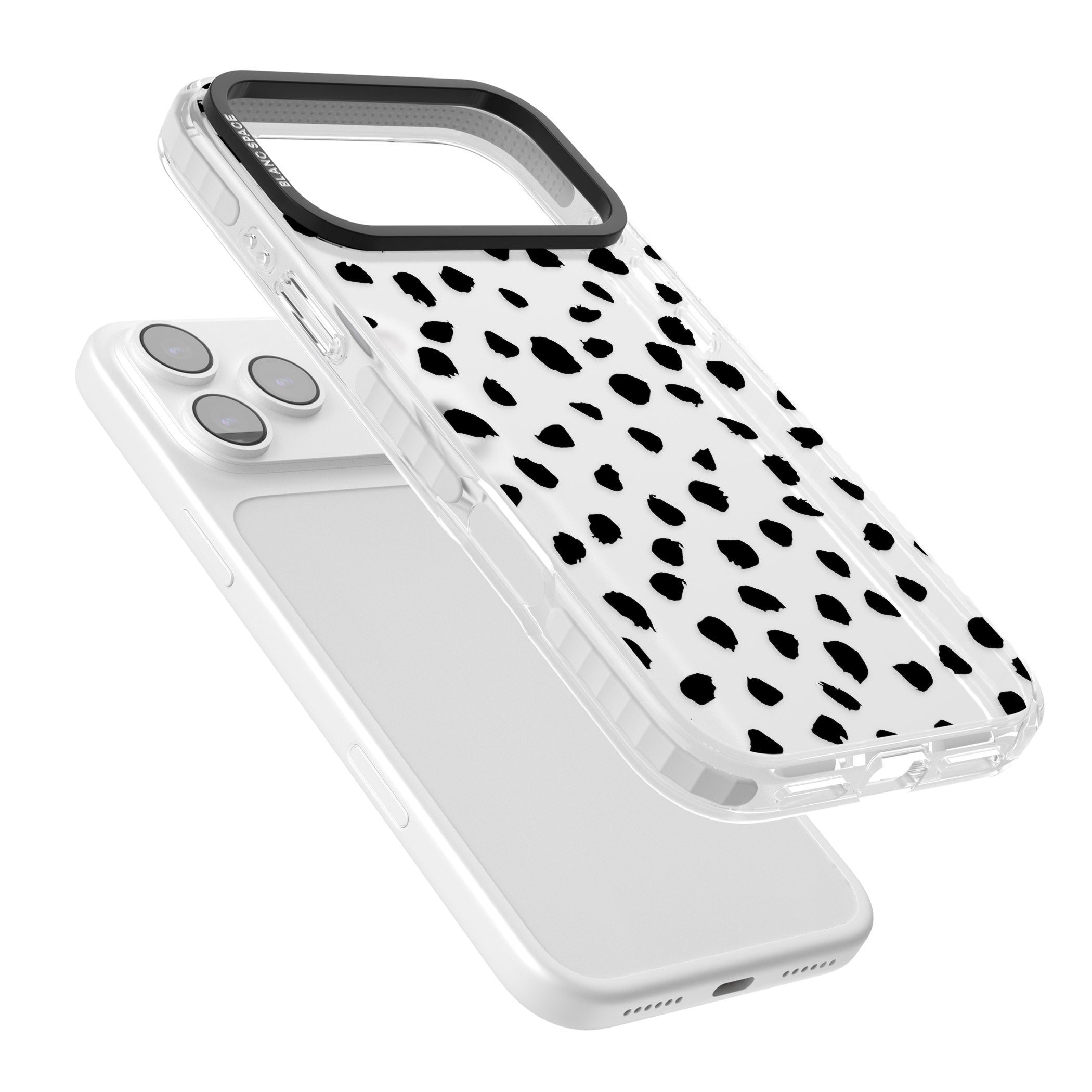 Black Dalmatian Polka Dot iPhone 17 Pro Impact Clear Phone Case Colours