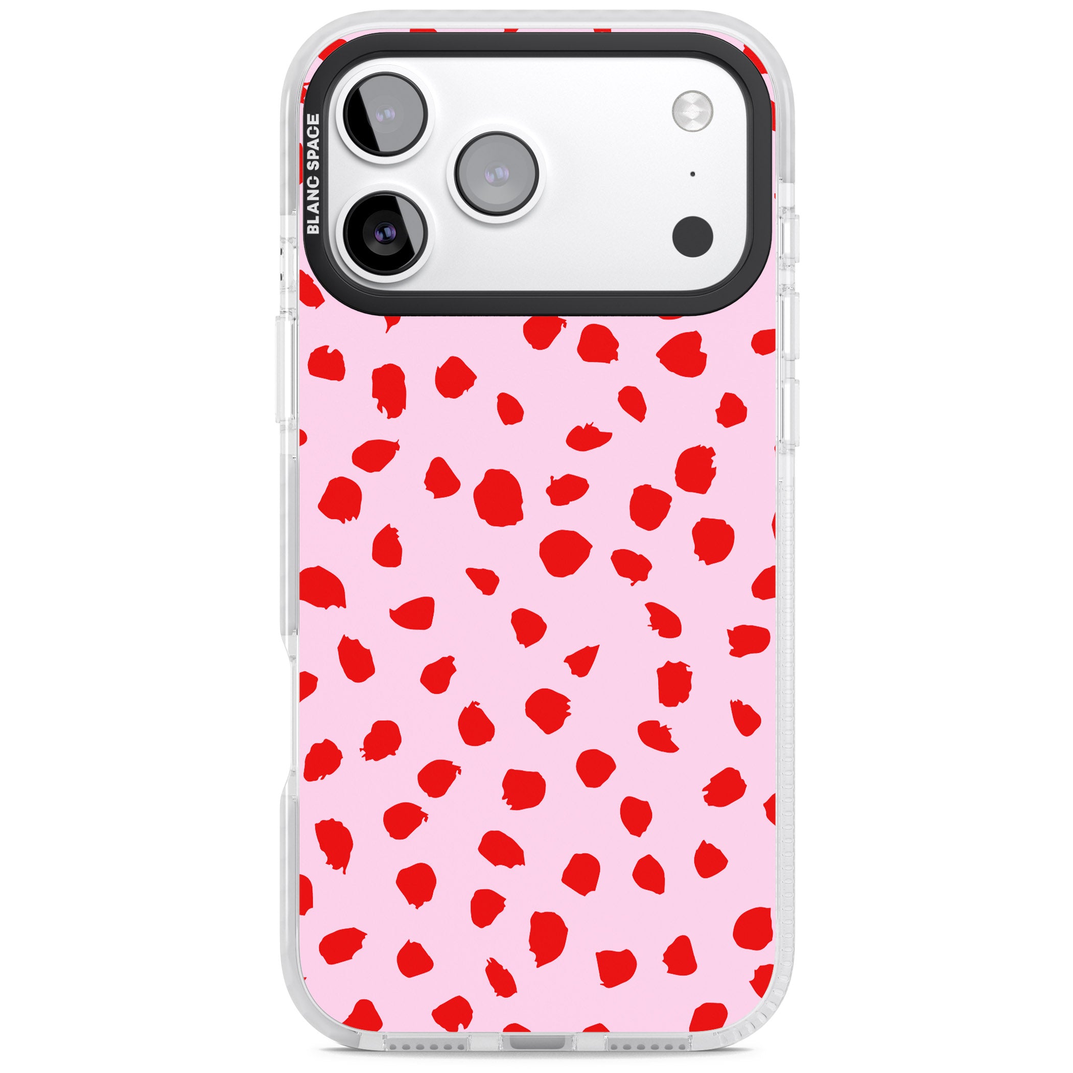 Red Polka Dot iPhone 17 Pro Impact Clear Phone Case