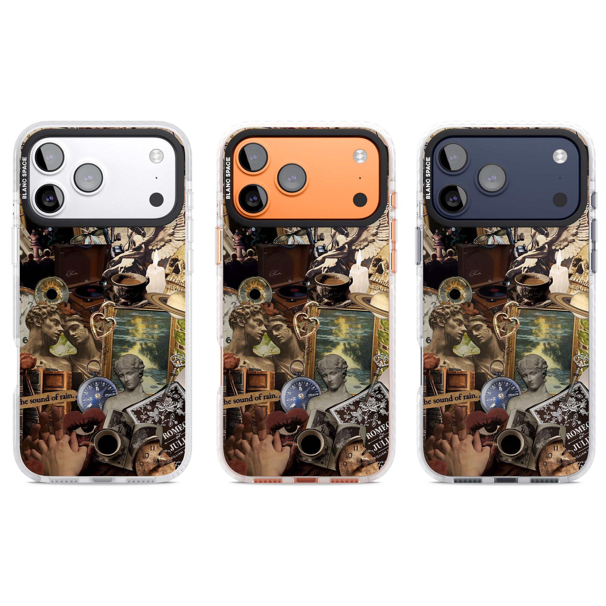 Vintage Academia Collage iPhone 17 Pro Impact Clear Phone Case APT Impact Protection