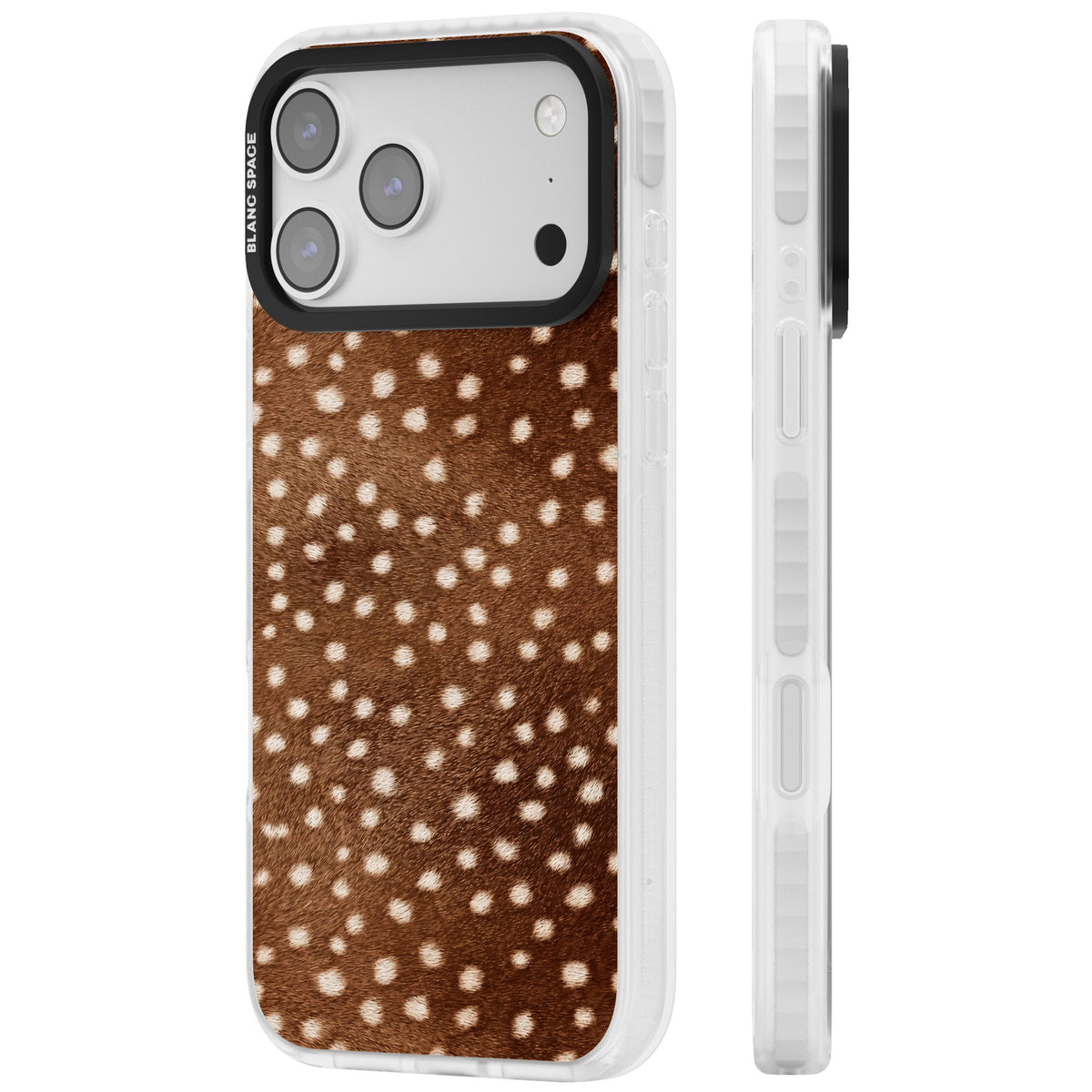 Deer Print iPhone 17 Pro Max Impact Clear Phone Case side