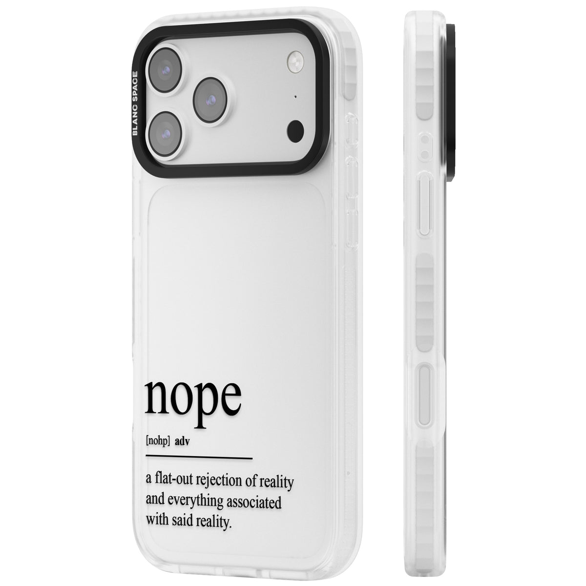 Nope iPhone 17 Pro Max Impact Clear Phone Case side