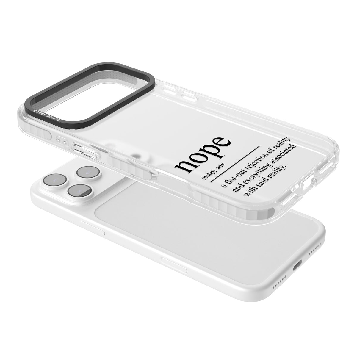 Nope iPhone 17 Pro Max Impact Clear Phone Case angled