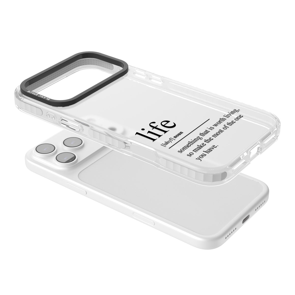 Life iPhone 17 Pro Max Impact Clear Phone Case angled