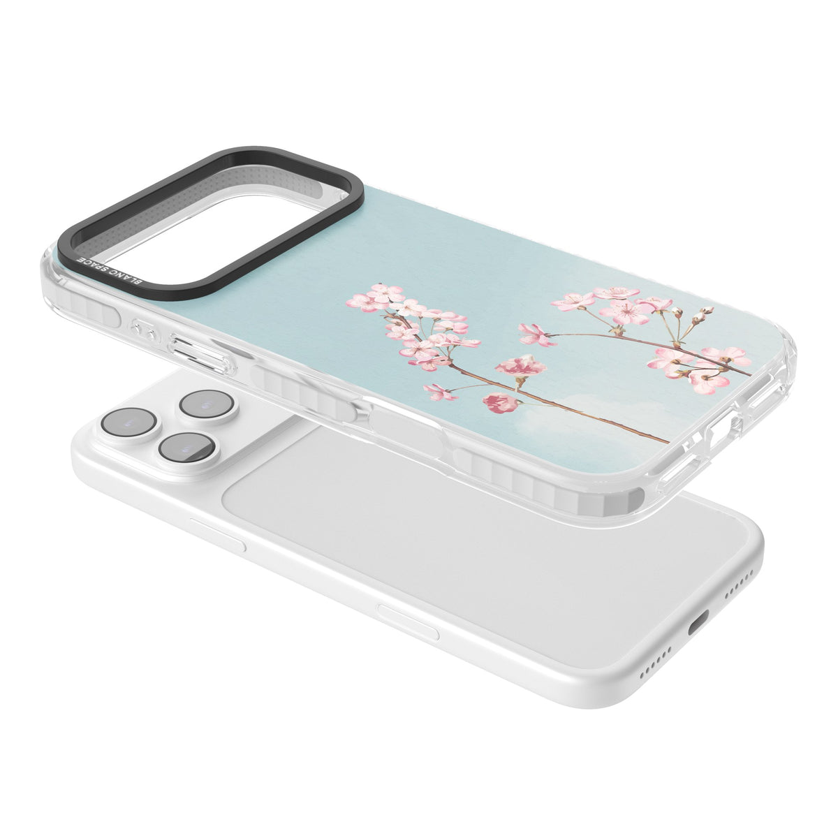 Blossom Flower Sky iPhone 17 Pro Max Impact Clear Phone Case angled