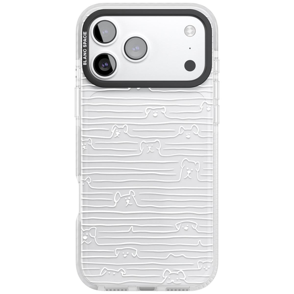 Dog Lines (White) iPhone 17 Pro Max Impact Clear Phone Case front