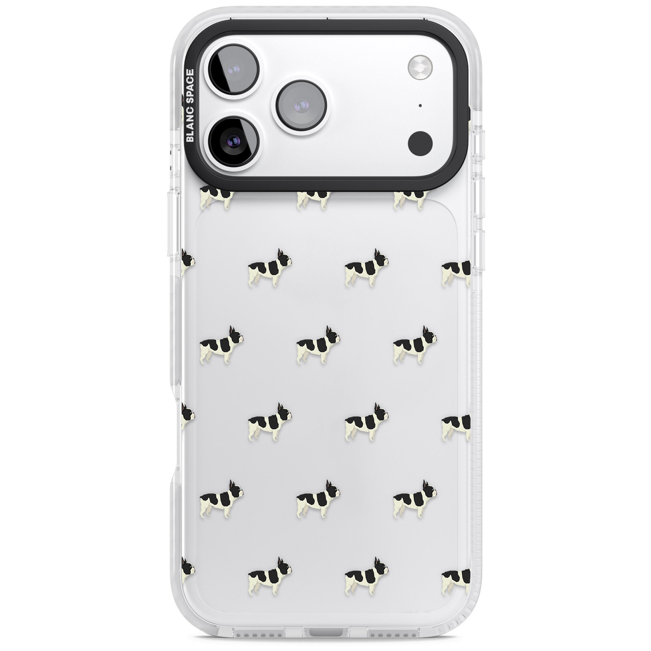 Frenchie Repeat Dog iPhone 17 Pro Impact Clear Phone Case
