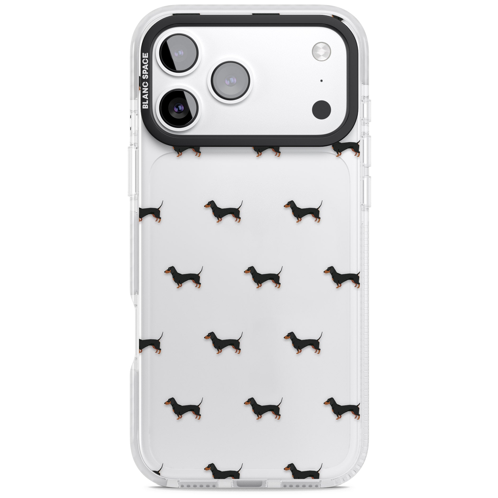 Dachshund Pattern Clear iPhone 17 Pro Impact Clear Phone Case
