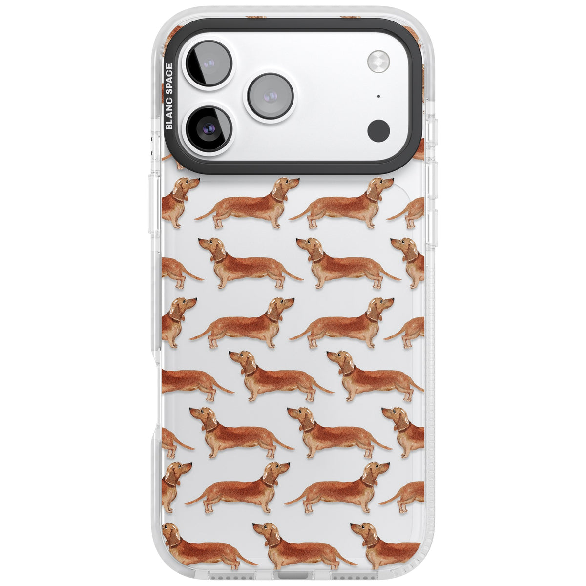 Dachshund Watercolor Dog Pattern iPhone 17 Pro Max Impact Clear Phone Case front