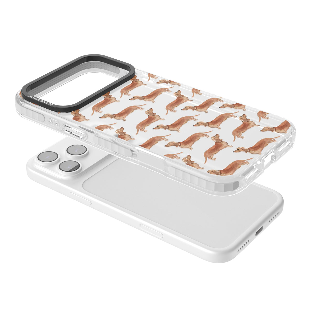 Dachshund Watercolor Dog Pattern iPhone 17 Pro Max Impact Clear Phone Case angled