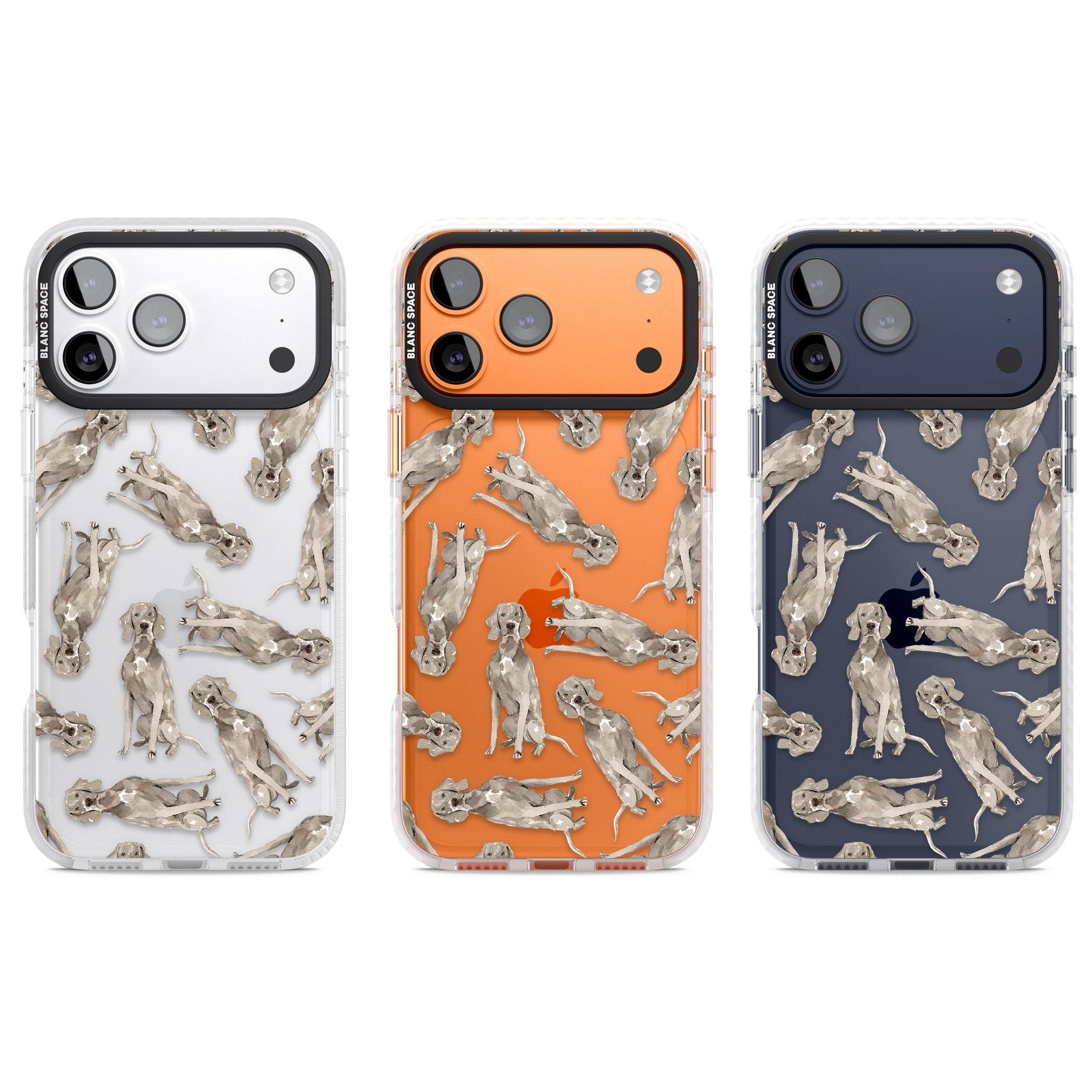 Weimaraner Watercolor Dog iPhone 17 Pro Impact Clear Phone Case APT Impact Protection