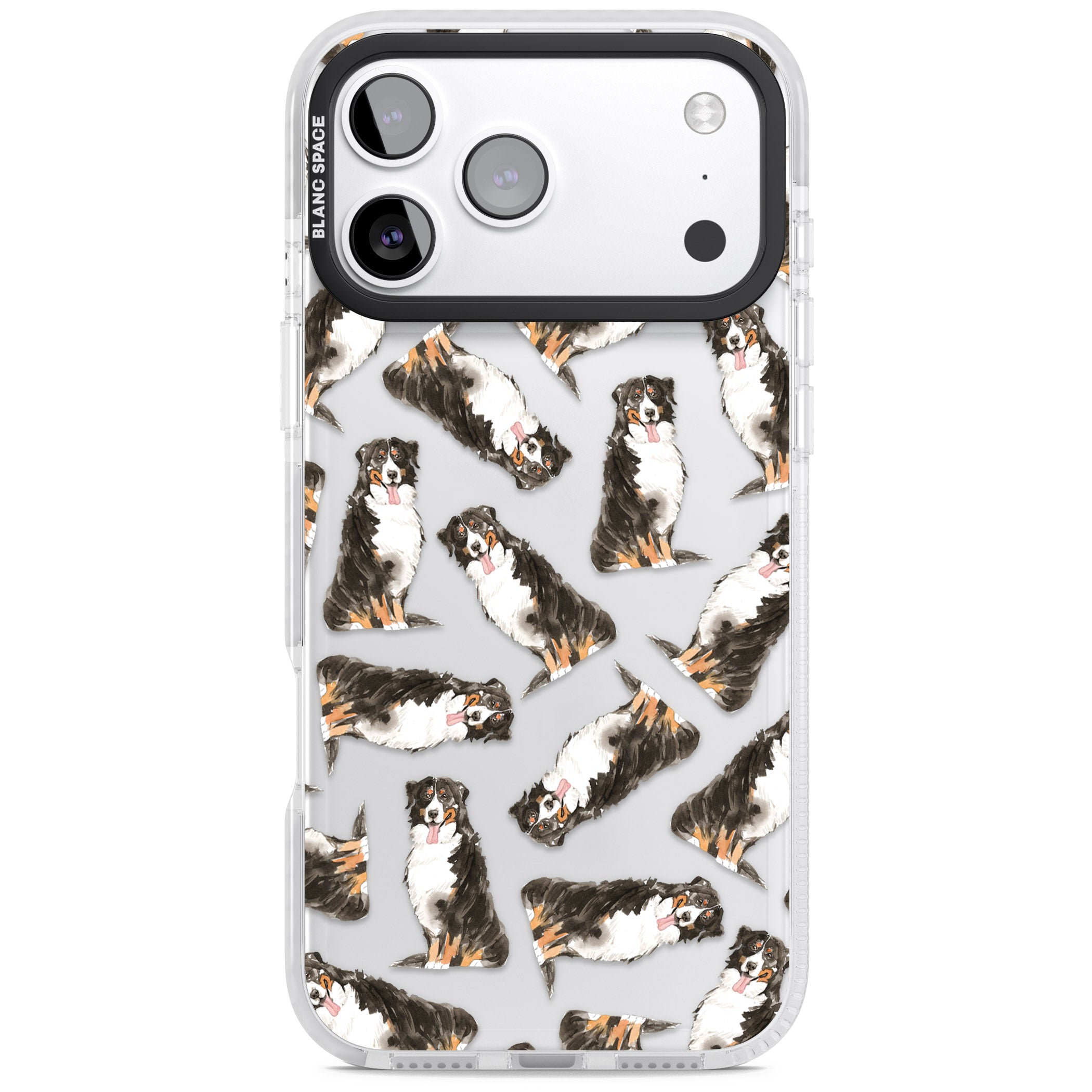 Bernese Mountain Dog Pattern iPhone 17 Pro Impact Clear Phone Case