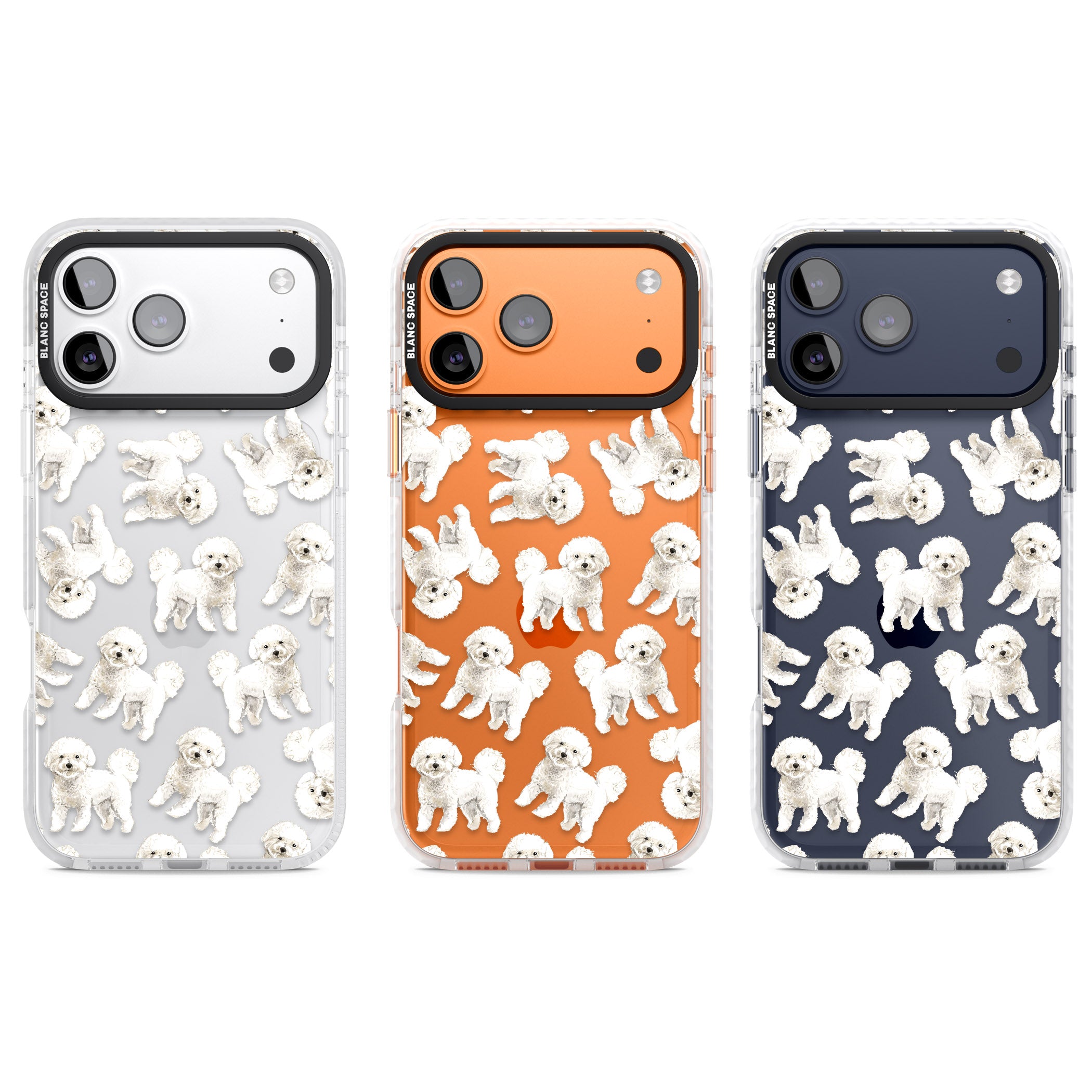 Bichon Frise Watercolor iPhone 17 Pro Impact Clear Phone Case APT Impact Protection