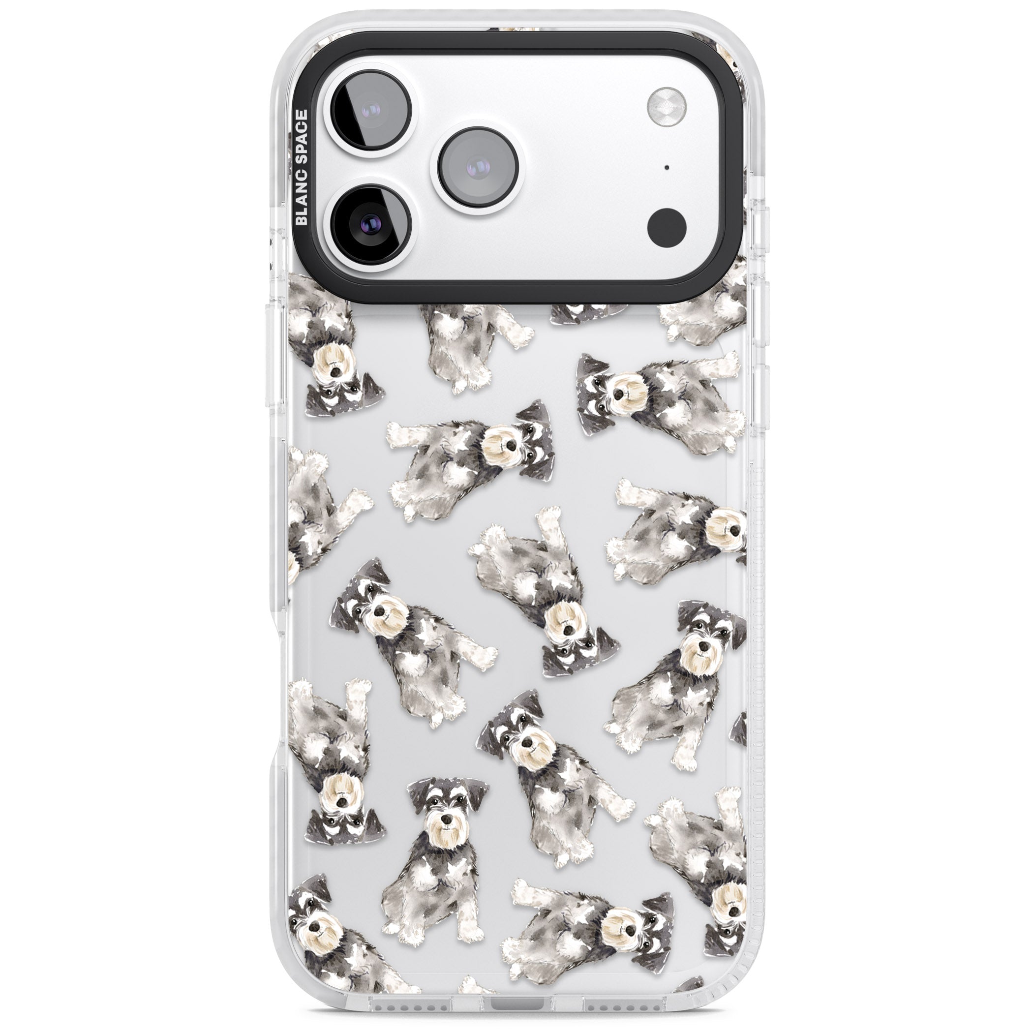 Miniature Schnauzer Watercolor iPhone 17 Pro Impact Clear Phone Case