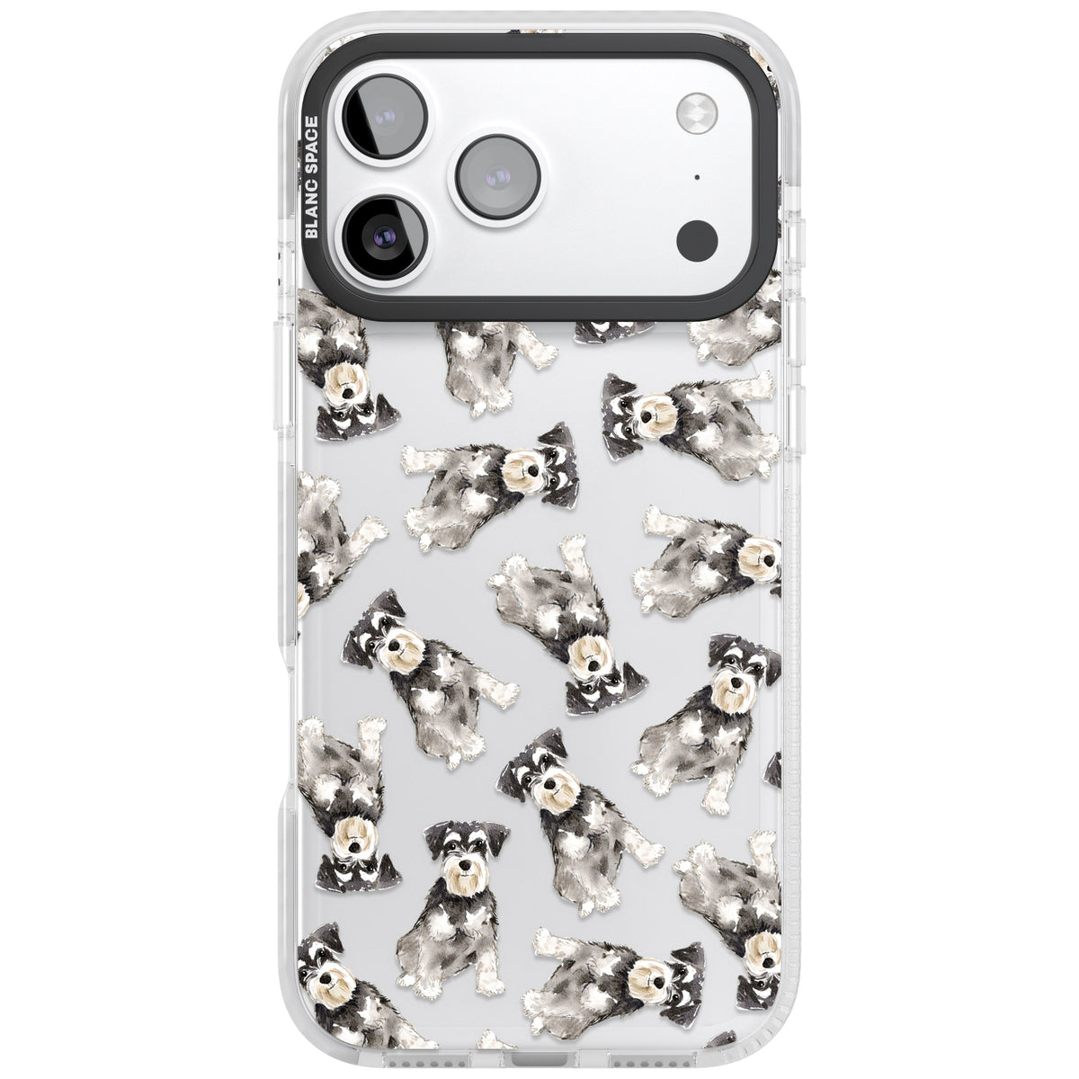 Miniature Schnauzer Watercolor iPhone 17 Pro Max Impact Clear Phone Case front