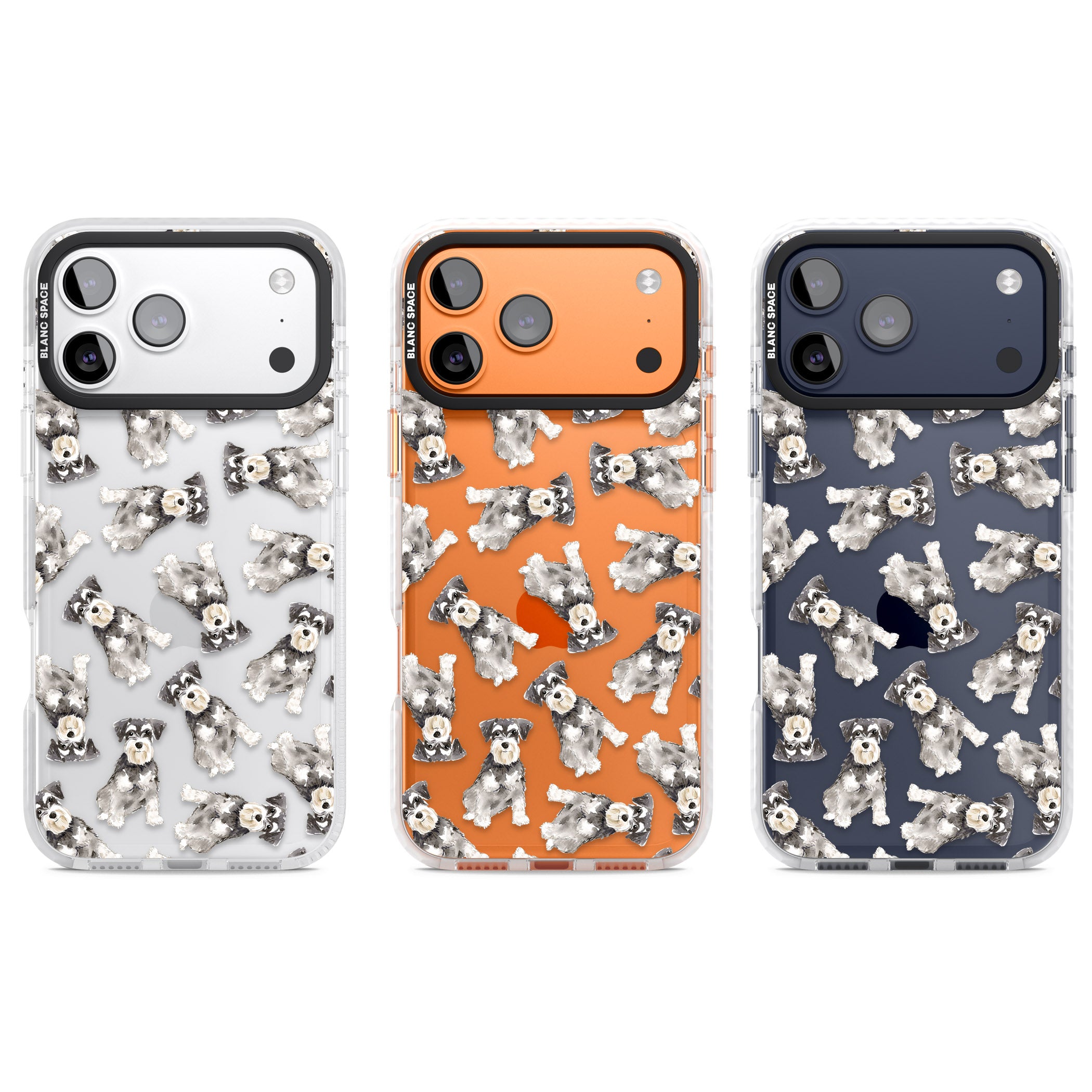 Miniature Schnauzer Watercolor iPhone 17 Pro Impact Clear Phone Case APT Impact Protection