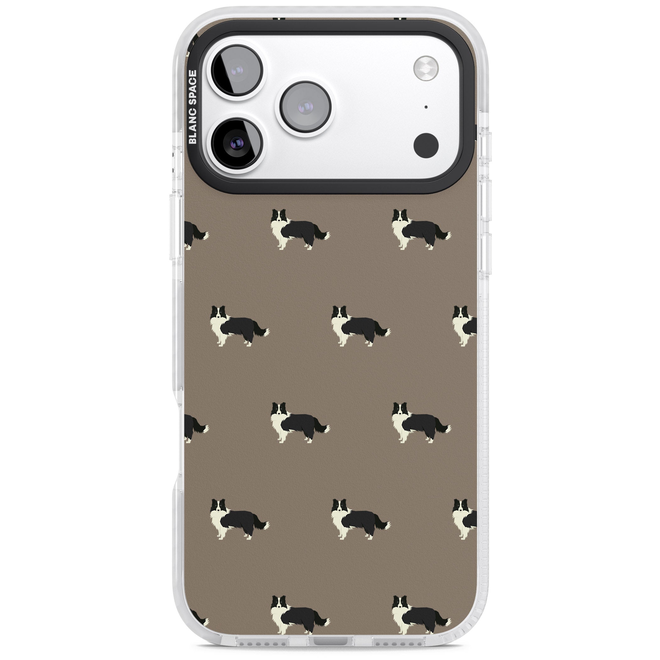 Border Collie Pattern Classic iPhone 17 Pro Impact Clear Phone Case