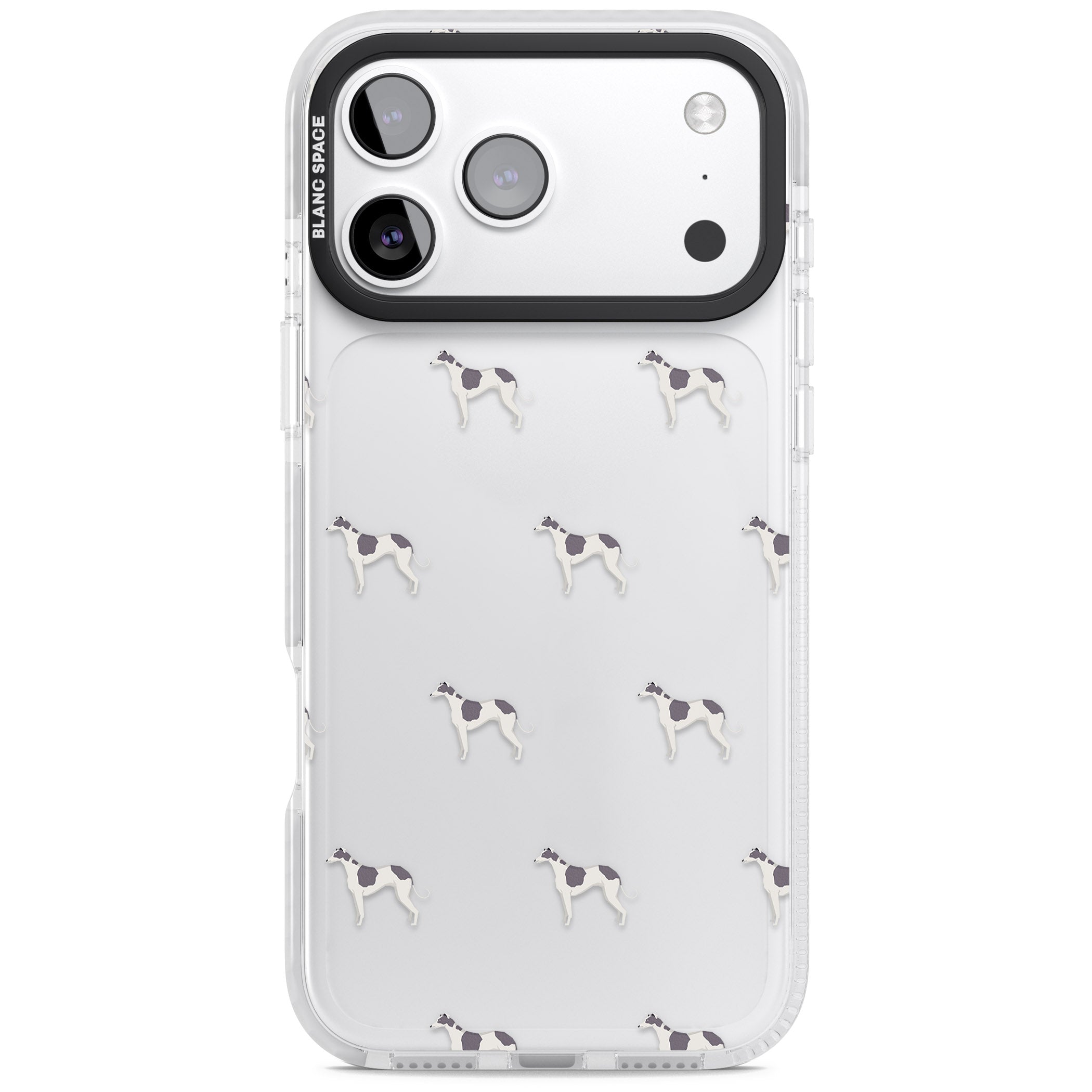 Greyhound Pattern iPhone 17 Pro Impact Clear Phone Case