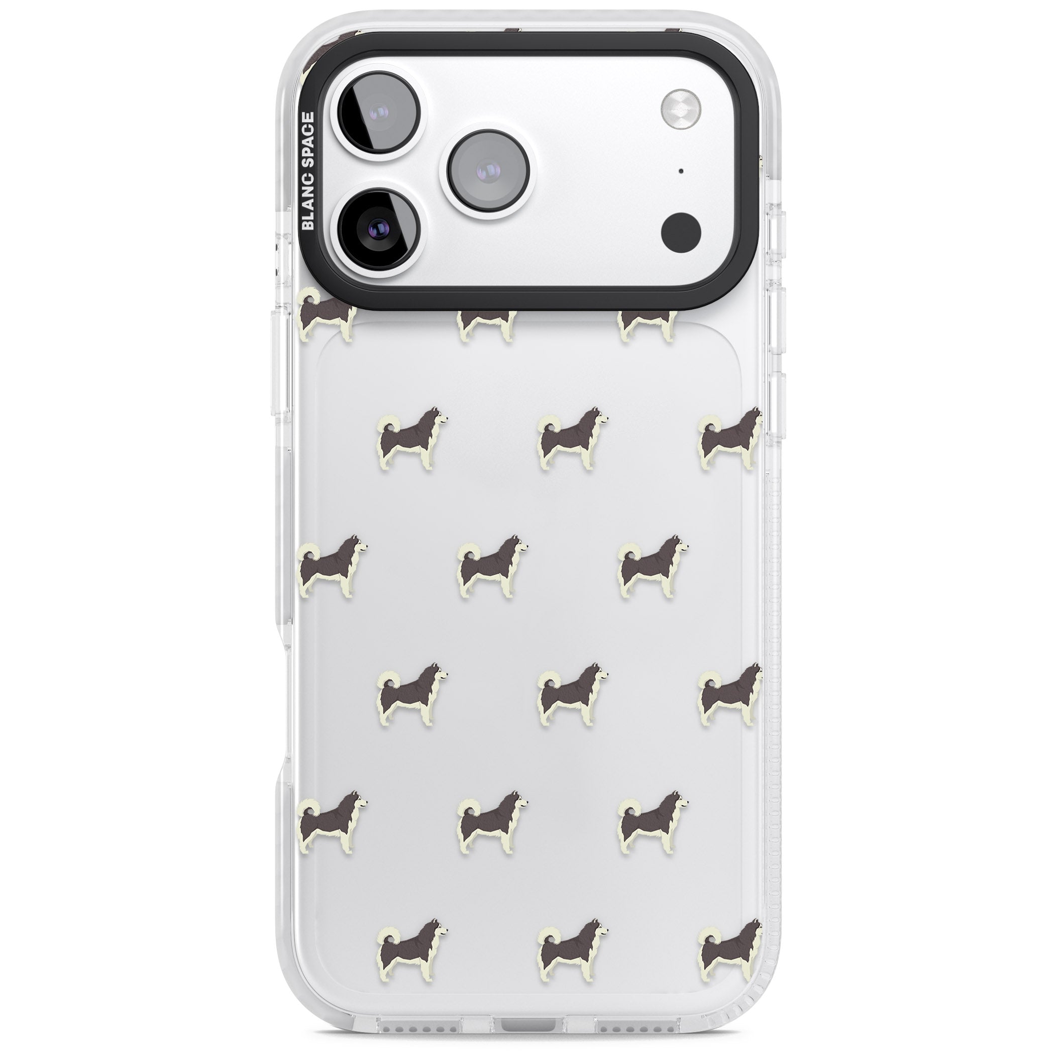 Alaskan Malamute Dog Pattern iPhone 17 Pro Impact Clear Phone Case