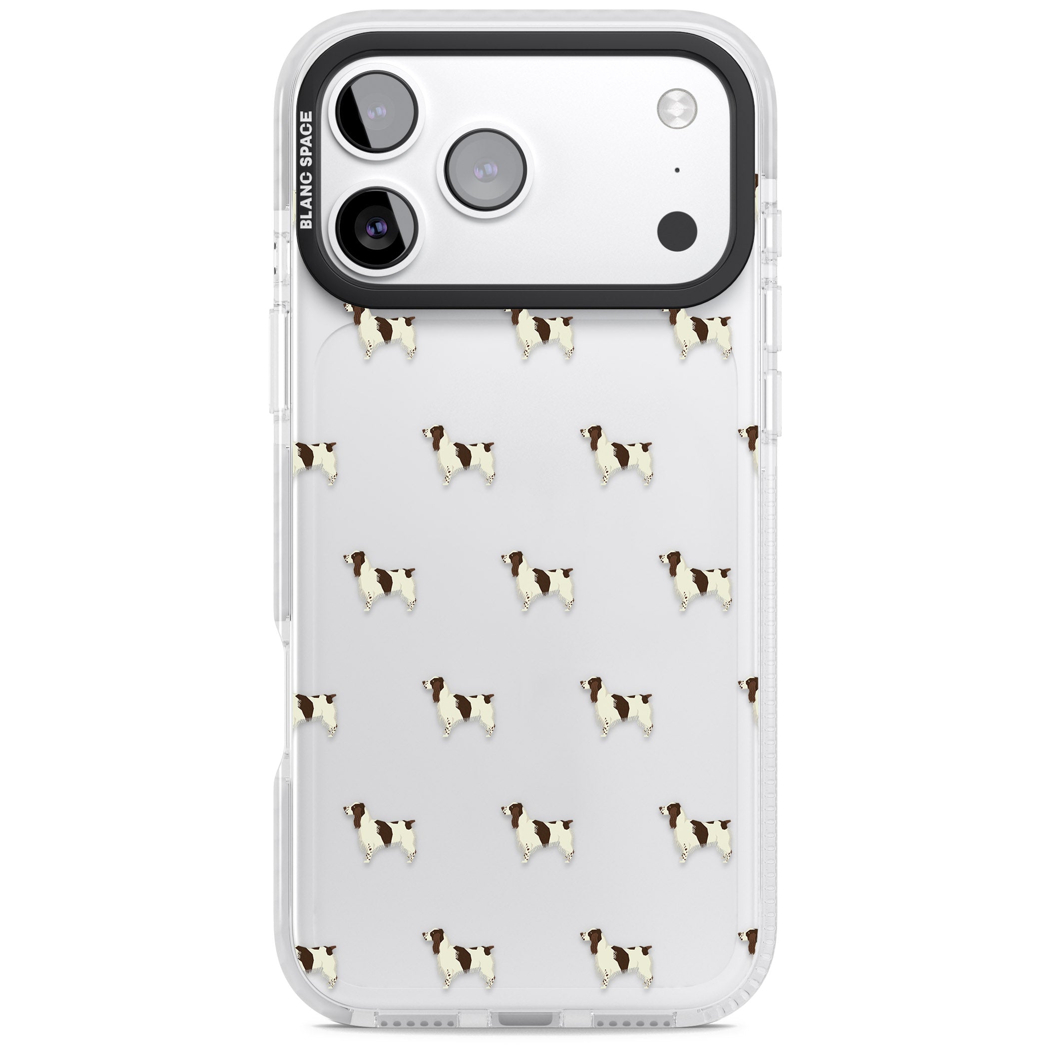 Spaniel Pattern iPhone 17 Pro Impact Clear Phone Case
